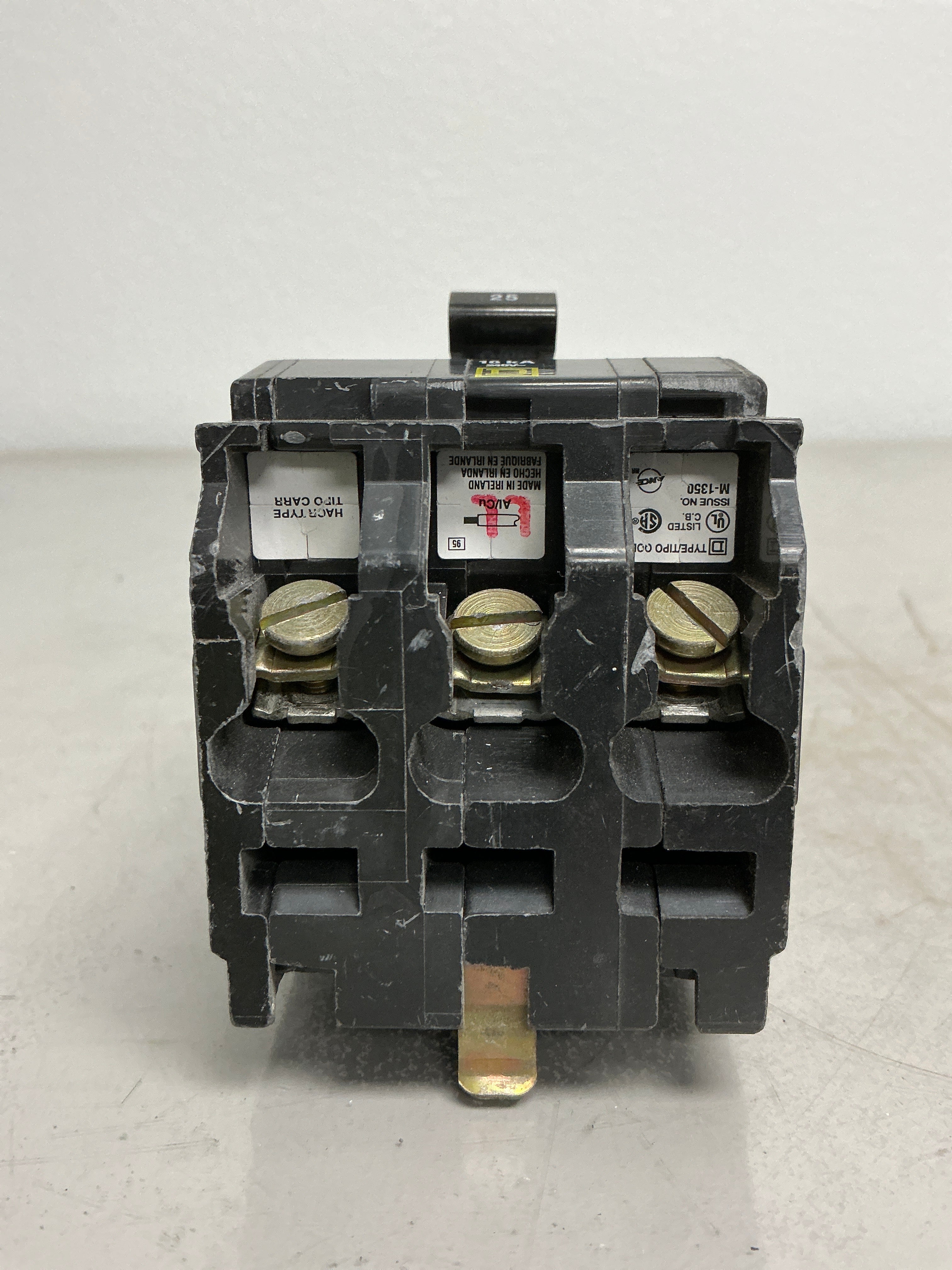 Used Square D QOB325 3 Pole, 25 Amps, 240 Volts