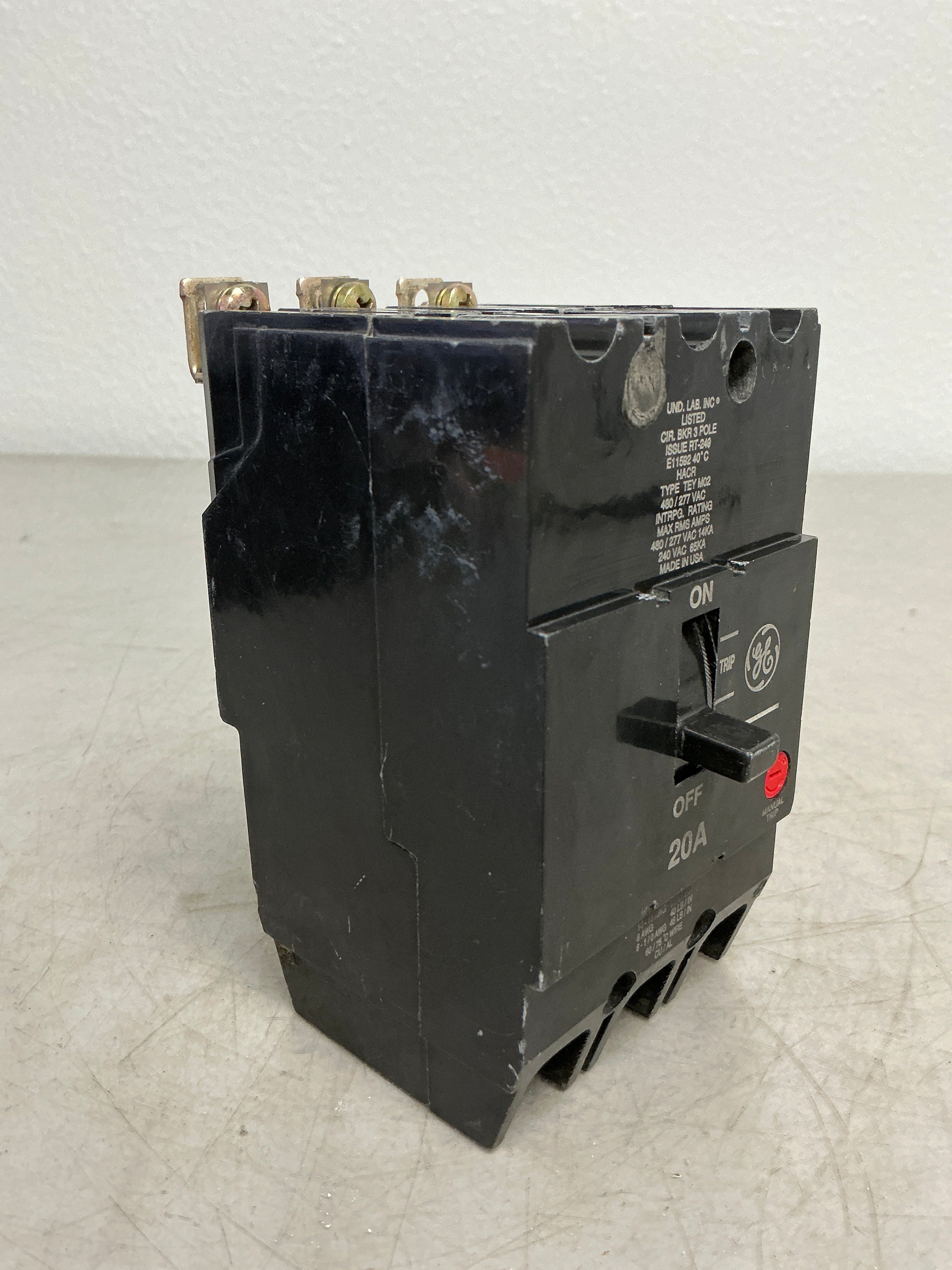 Used TEY320 3 Pole, 20 Amps, 480 Volts Circuit Breaker