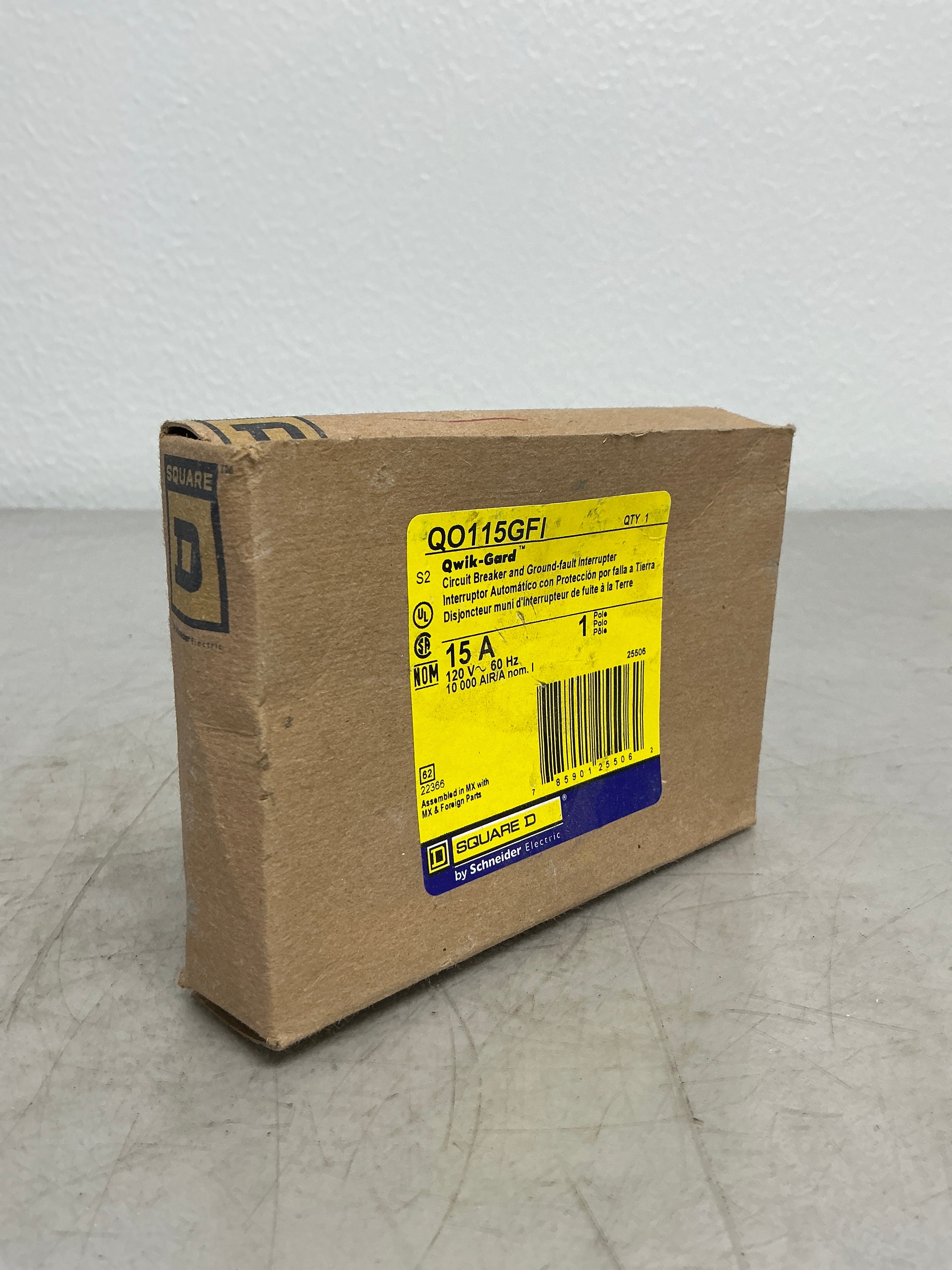 New Square D QO115GFI 1 Pole, 15 Amps, 120 Volts Circuit Breaker