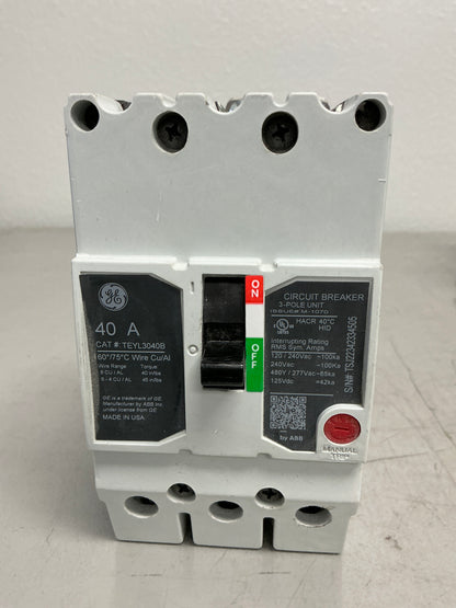 Used ABB TEYL3040B 3 Pole, 40 Amps
