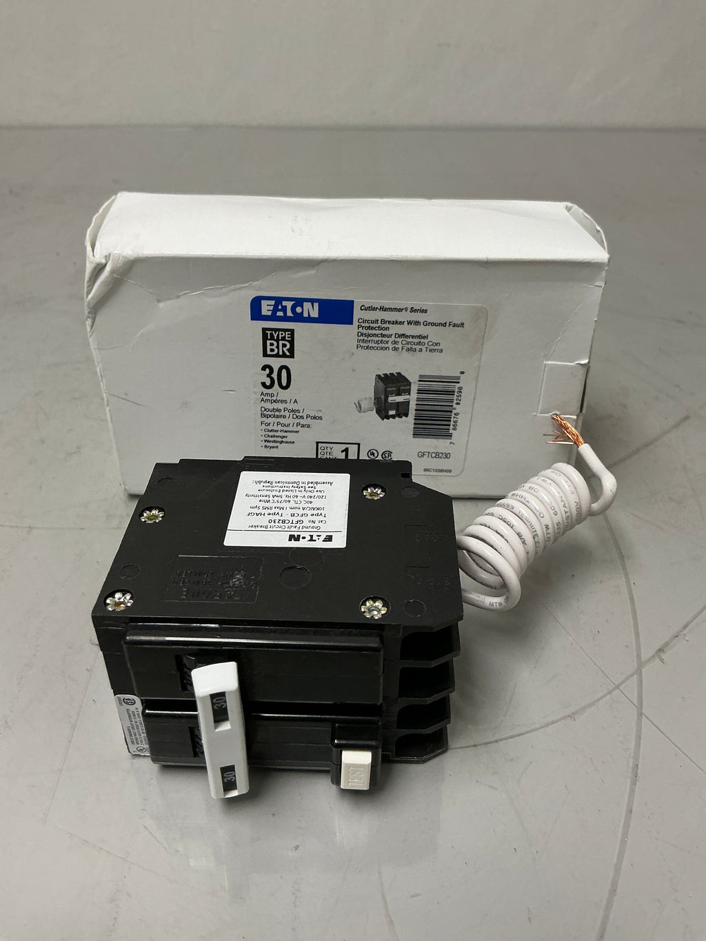 New Eaton GFTCB230 2 Pole, 30 Amps, 240 Volts Circuit Breaker