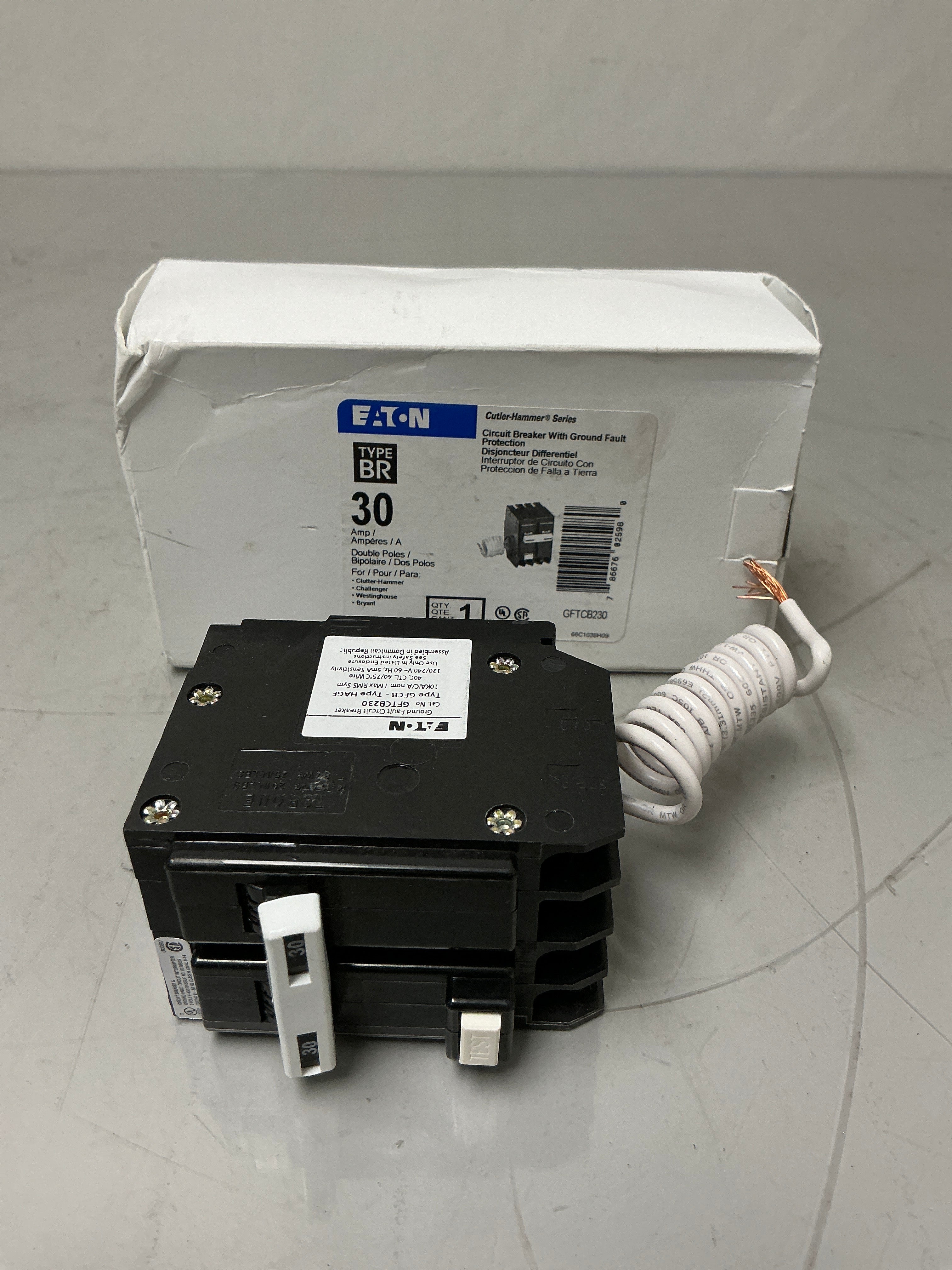 New Eaton GFTCB230 2 Pole, 30 Amps, 240 Volts Circuit Breaker