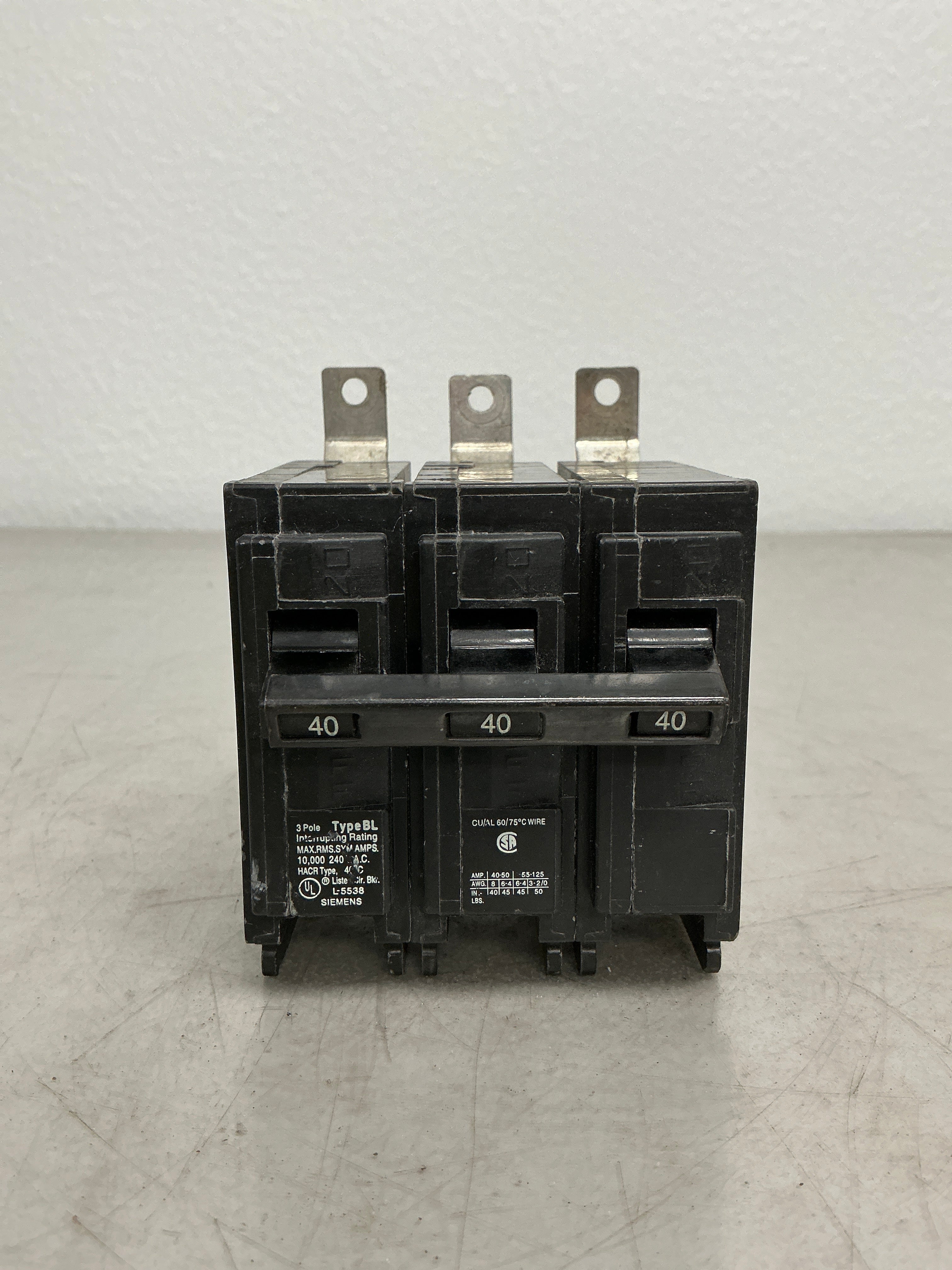 Used Siemens B340 3 Pole, 40 Amps, 240 Volts