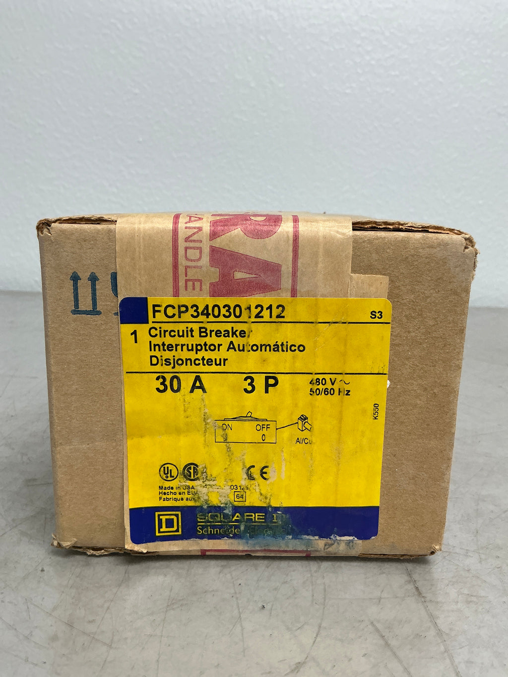New Square D FCP340301212 3 Pole, 30 Amps, 480 Volts Circuit Breaker