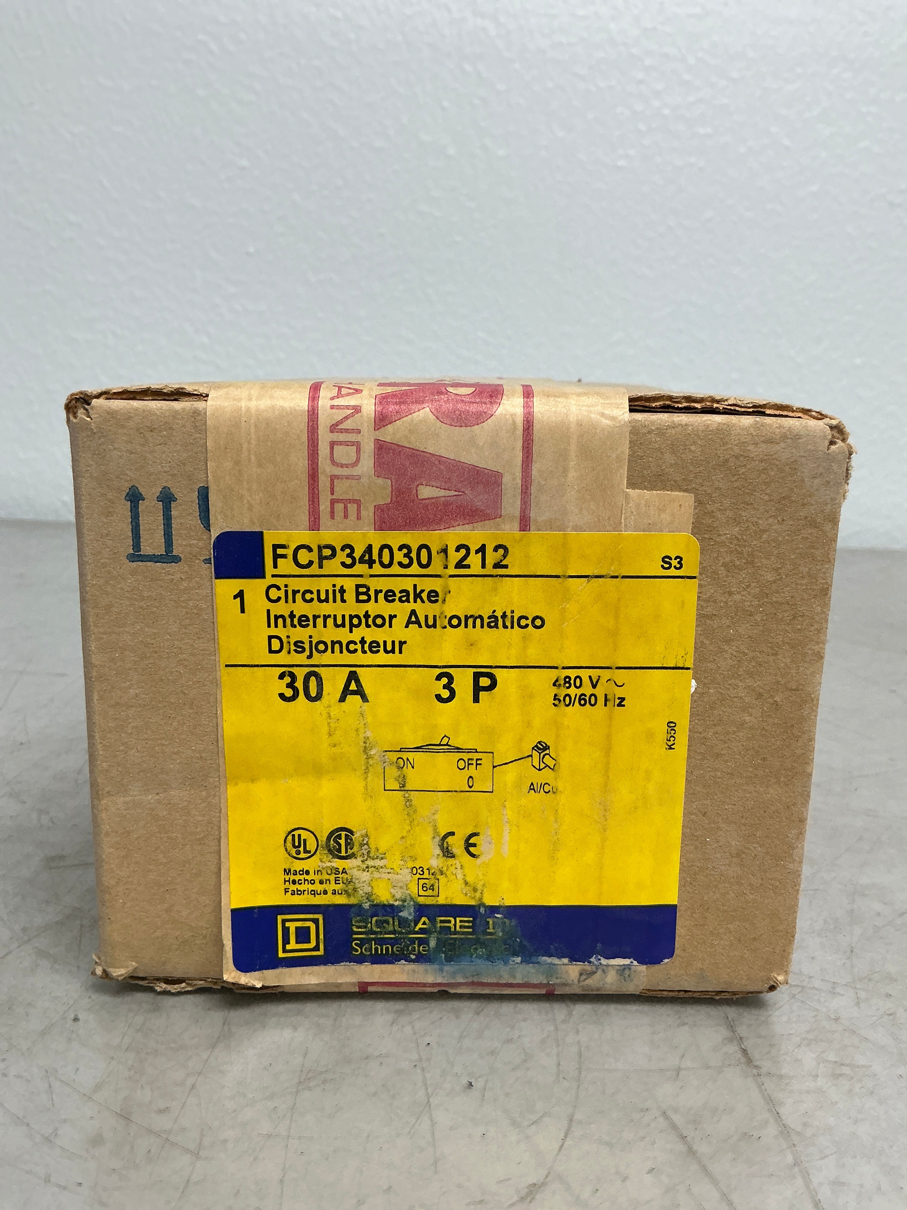 New Square D FCP340301212 3 Pole, 30 Amps, 480 Volts Circuit Breaker