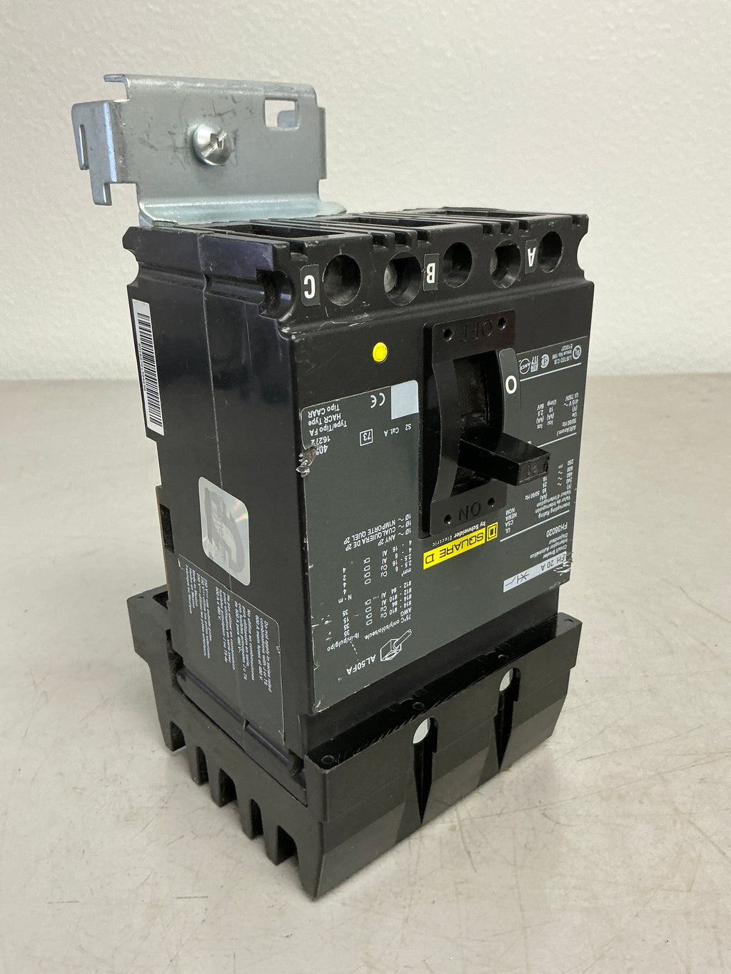 Used Square D FH36020 3 Pole, 20 Amps