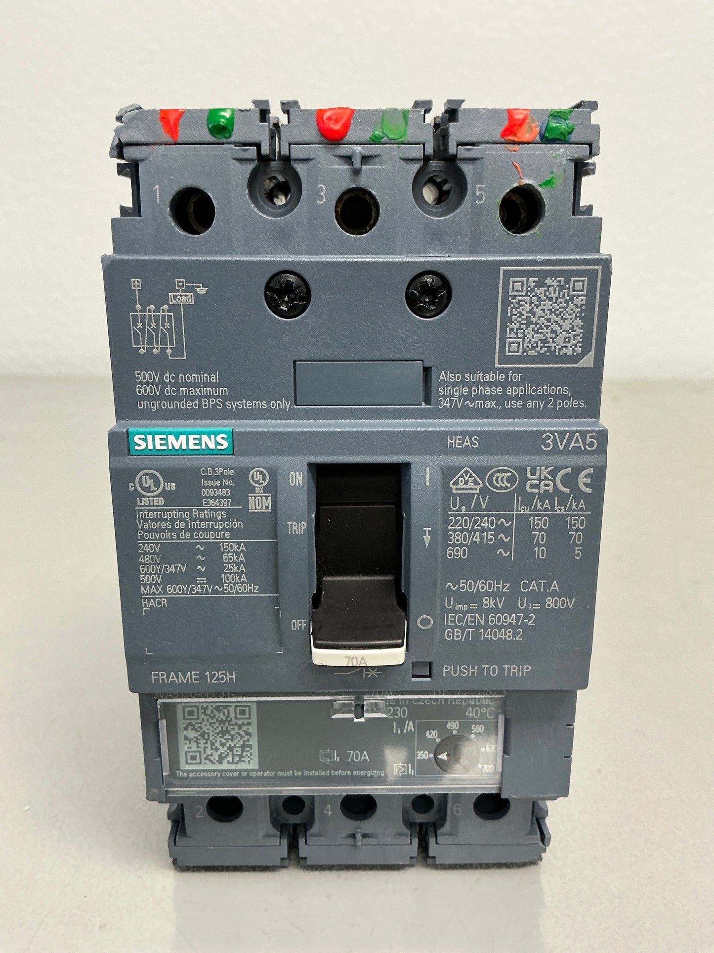 Used Siemens 3VA5170-6EC31-0AA0 3 Pole