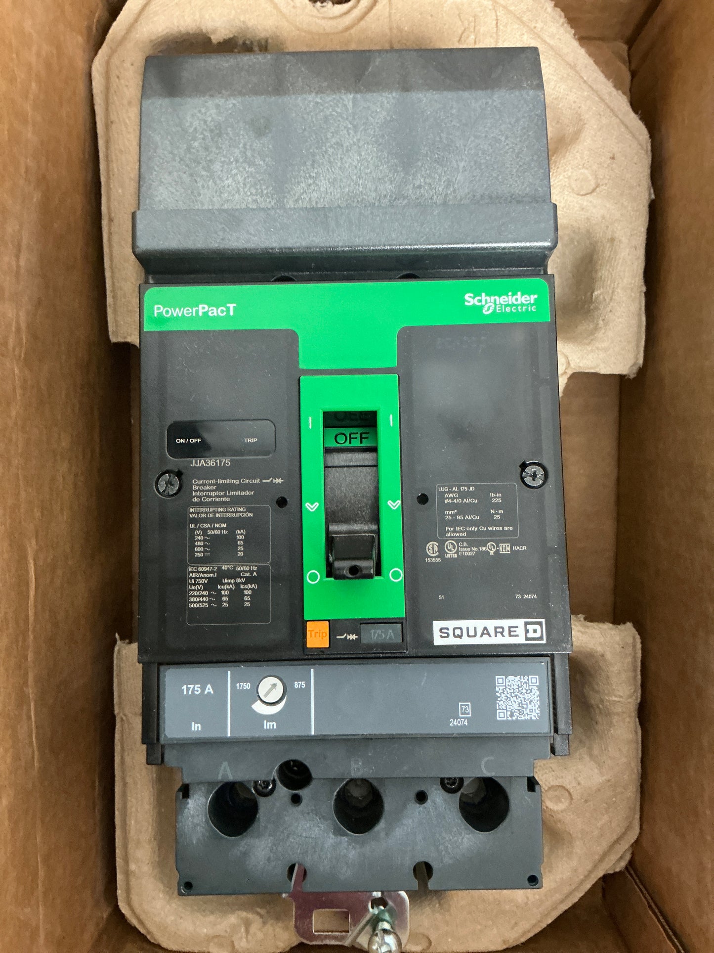 New Square D JJA36175 3 Pole, 175 Amps, 600 Volts