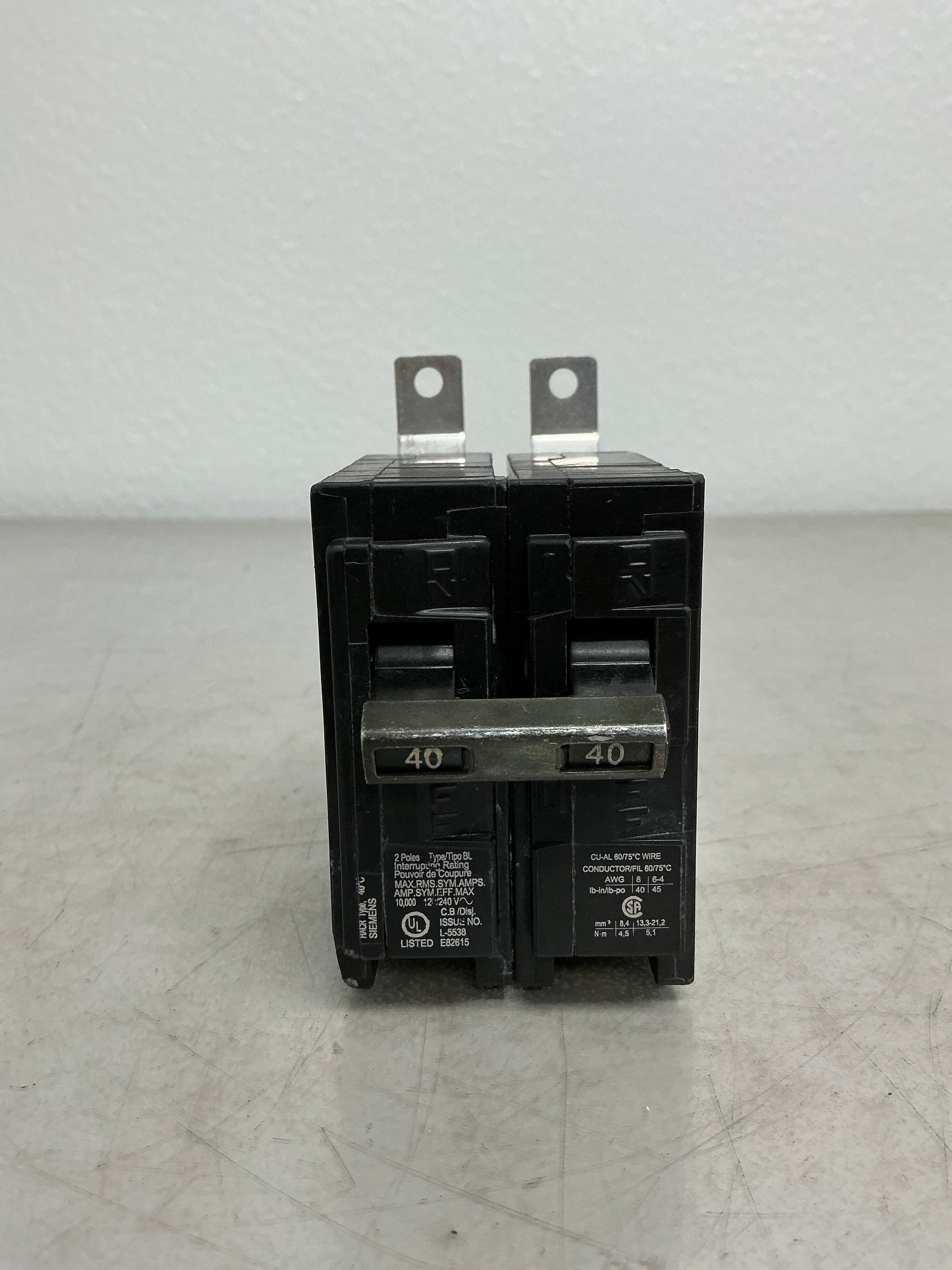 New Siemens B240 2 Pole, 40 Amps, 240 Volts