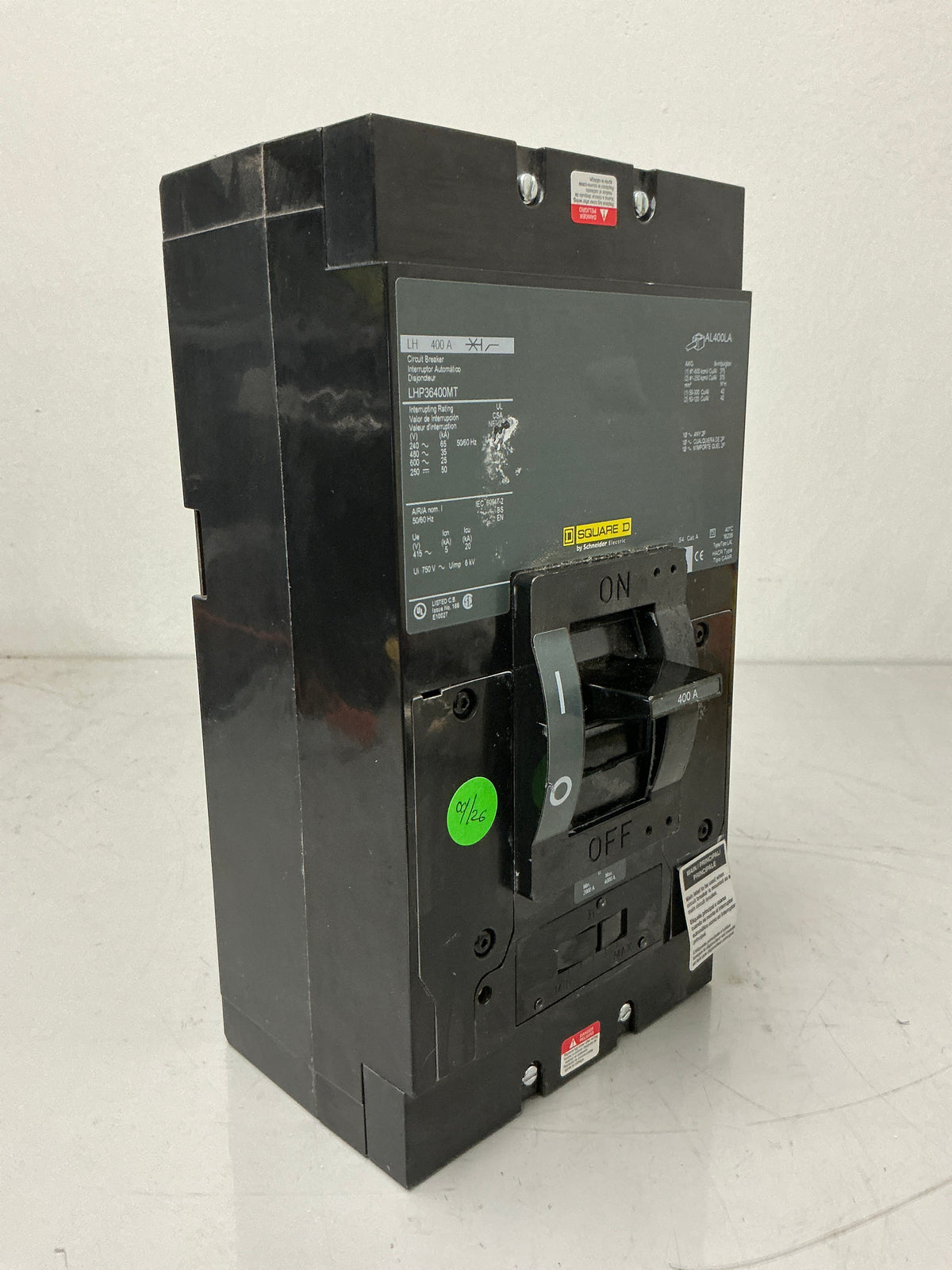 New Square D LHP36400MT 3 Pole, 400 Amps, 600 Volts, Circuit Breaker