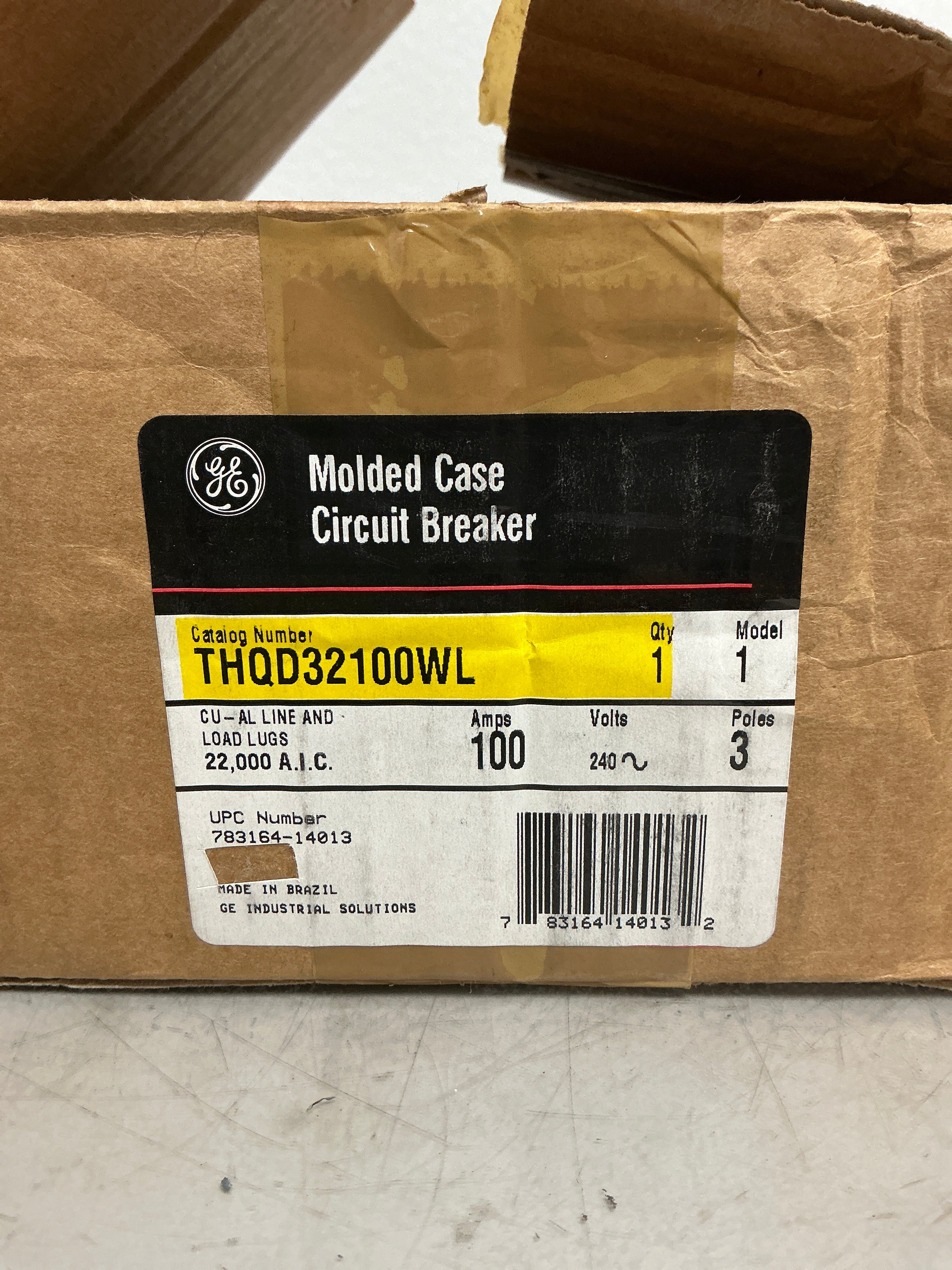 New THQD32100WL 3 Pole, 100 Amps, 240 Volts Circuit Breaker
