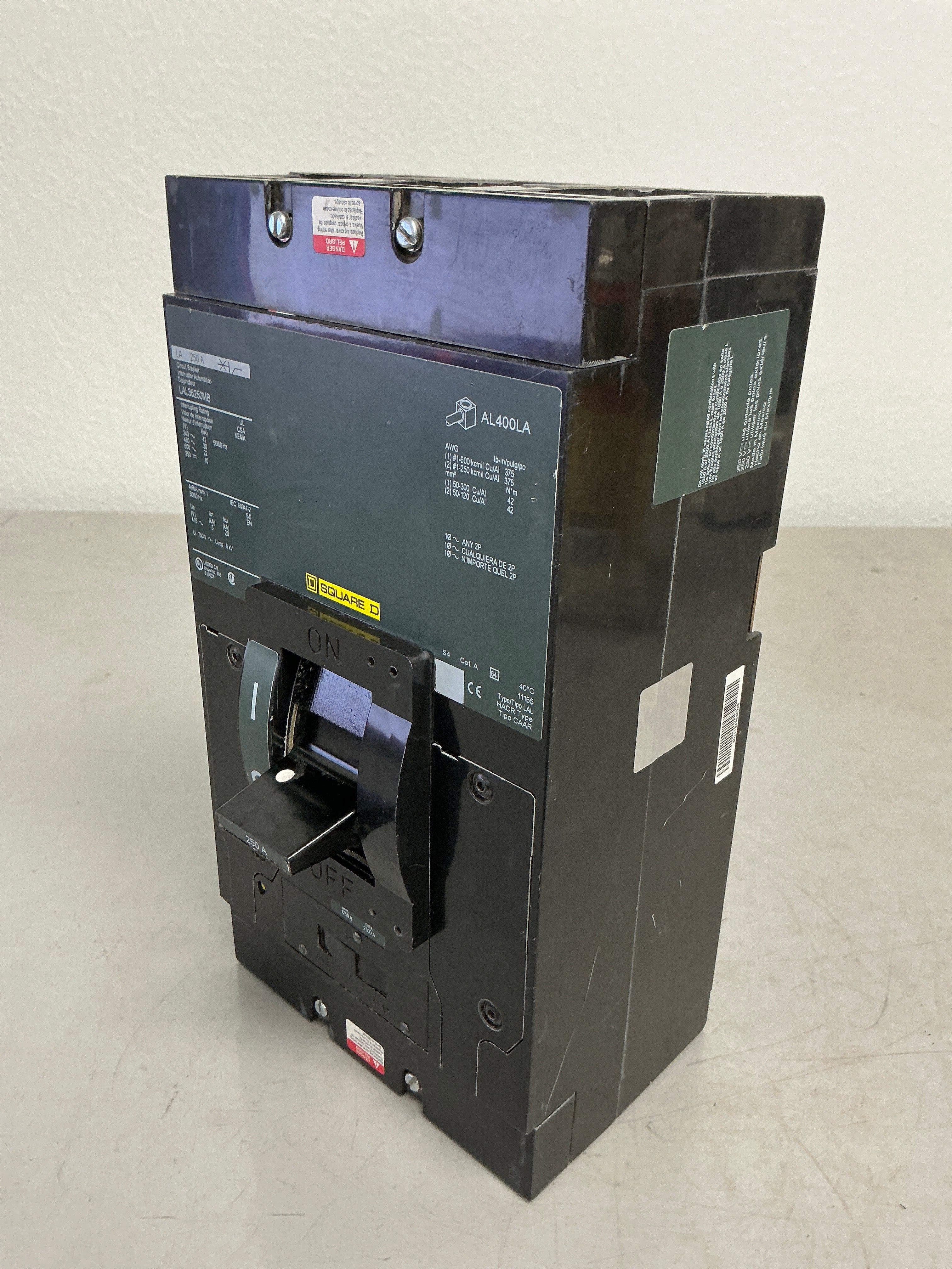 Used LAL36250MB 3 Poles, 250 Amps