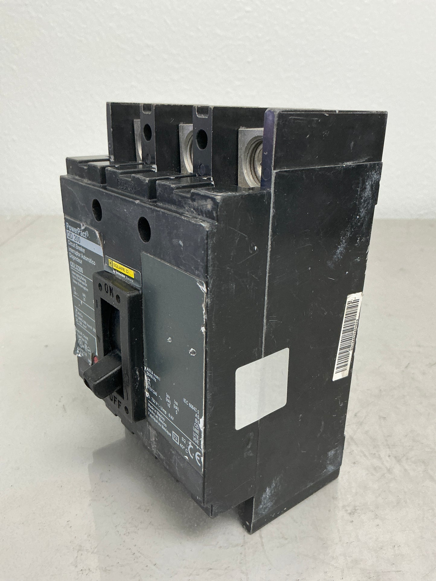 Used Square D QDL32200 3 Pole, 200 Amps, 240 Volts Breaker
