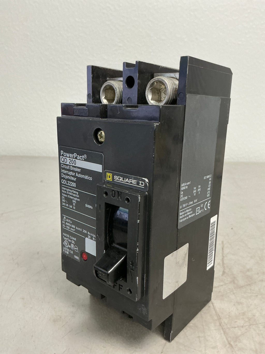 New Square D QDL22200 2 Pole, 200 Amps, 240 Volts