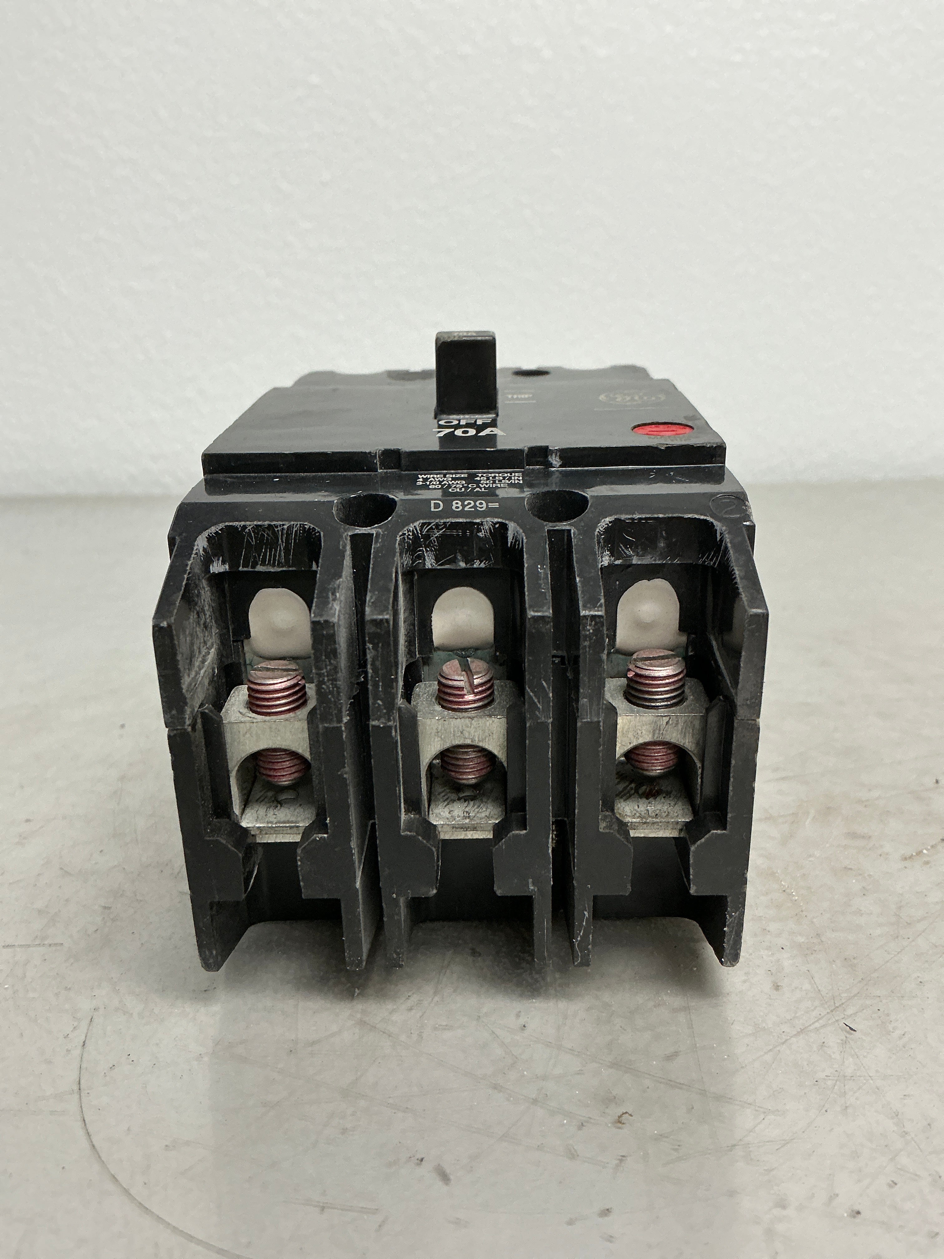 Used GE TEY370 3 Pole, 70 Amps Circuit Breaker