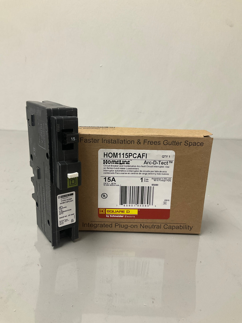New Square D HOM115PCAFI 1 Pole, 15 Amps, 120 Volts Circuit Breaker