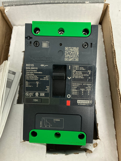 New Square D BDL36015 3 Pole, 15 Amps, 600 Volts
