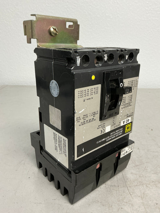 Used Square D FH36040 3 Pole, 40 Amps, 600 Volts
