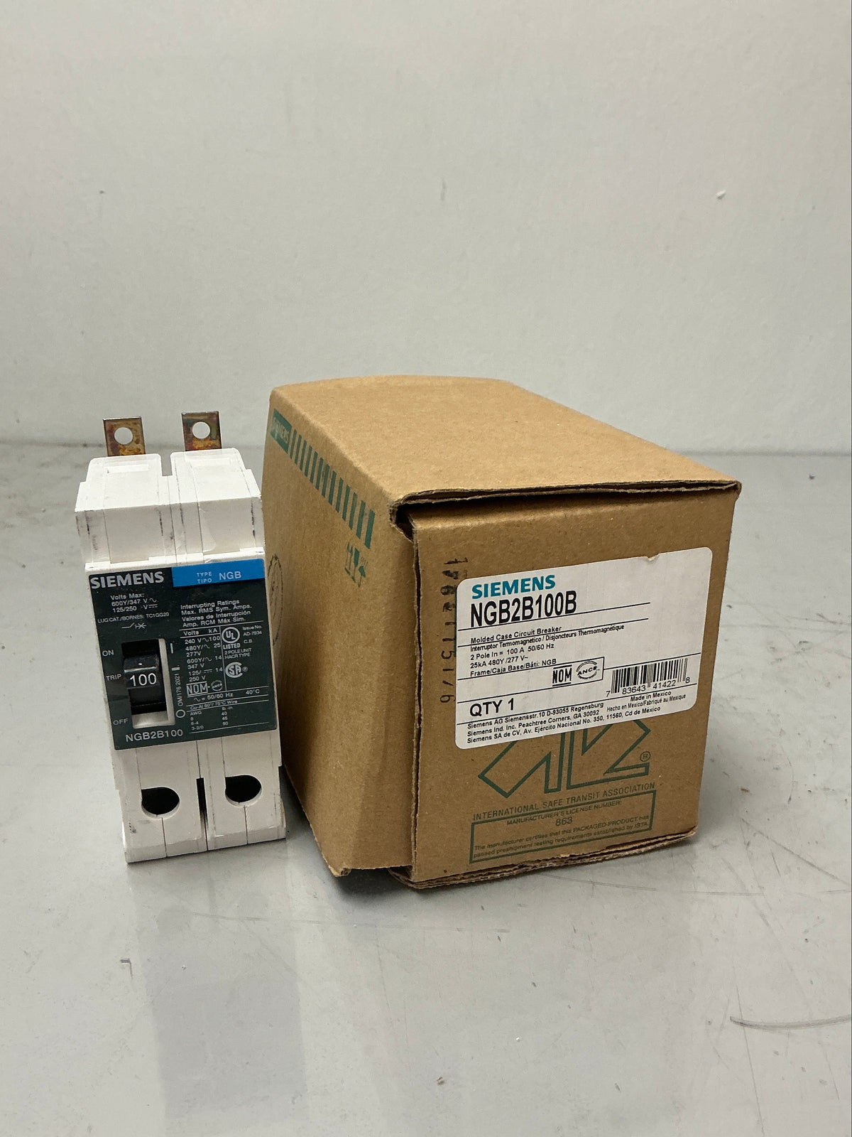 New Siemens NGB2B100B 2 Pole, 100 Amps, 480 Volts Circuit Breaker