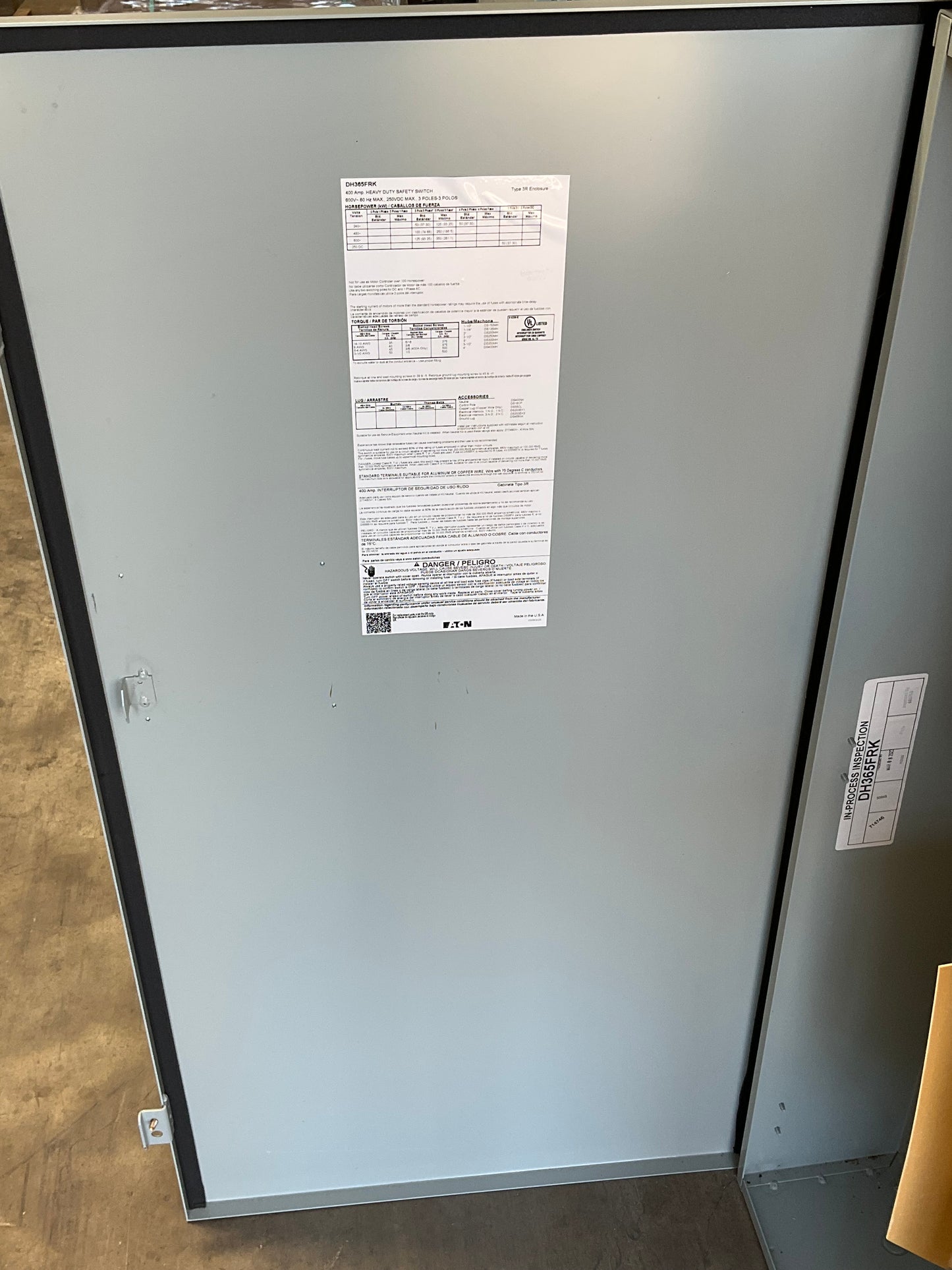 New Cutler-Hammer DH365FRK Disconnect 400 Amp 600 Volt Fusible Outdoor