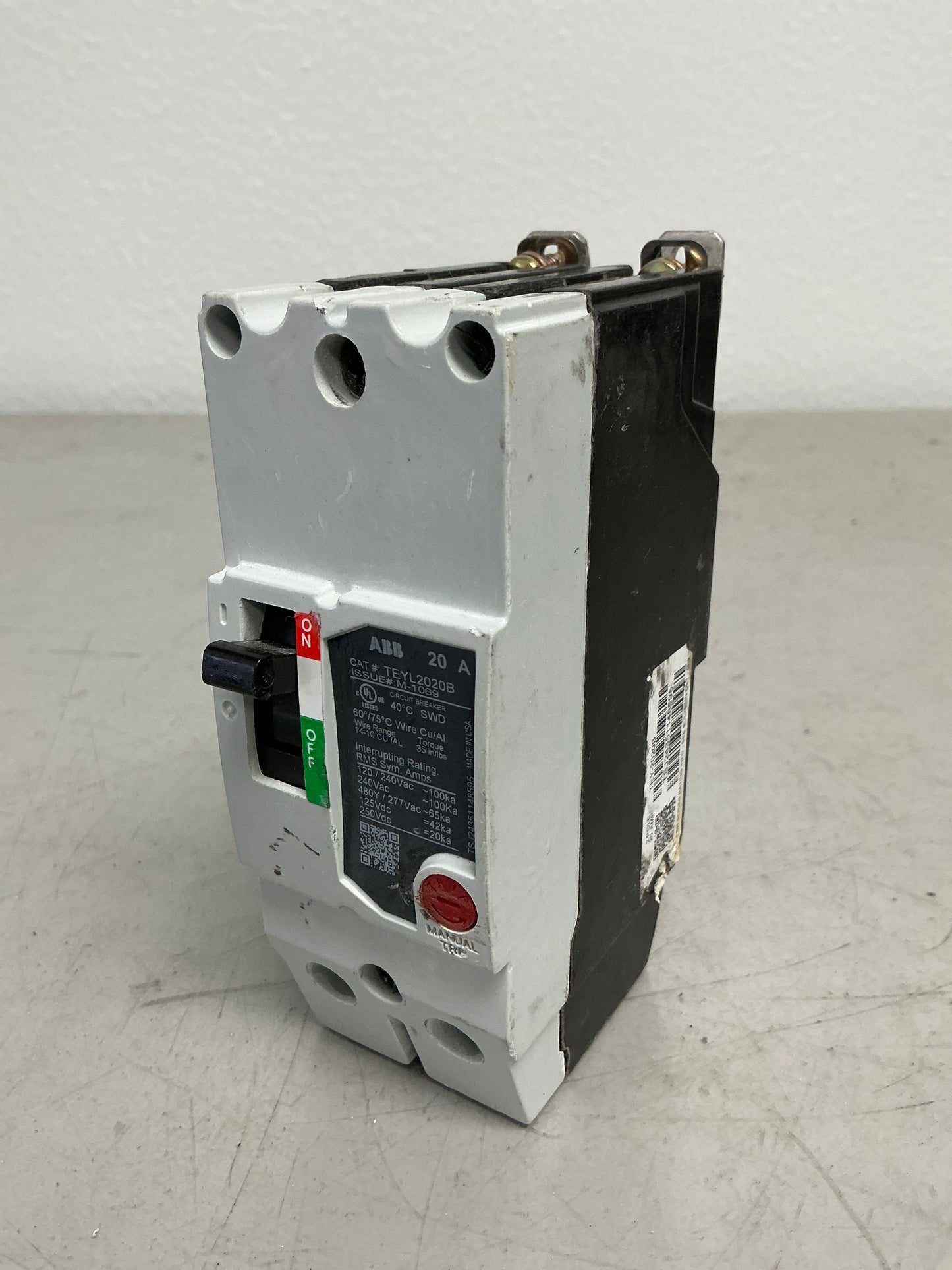 New ABB TEYL2020B 2 Pole, 20 Amps, 480 Volts