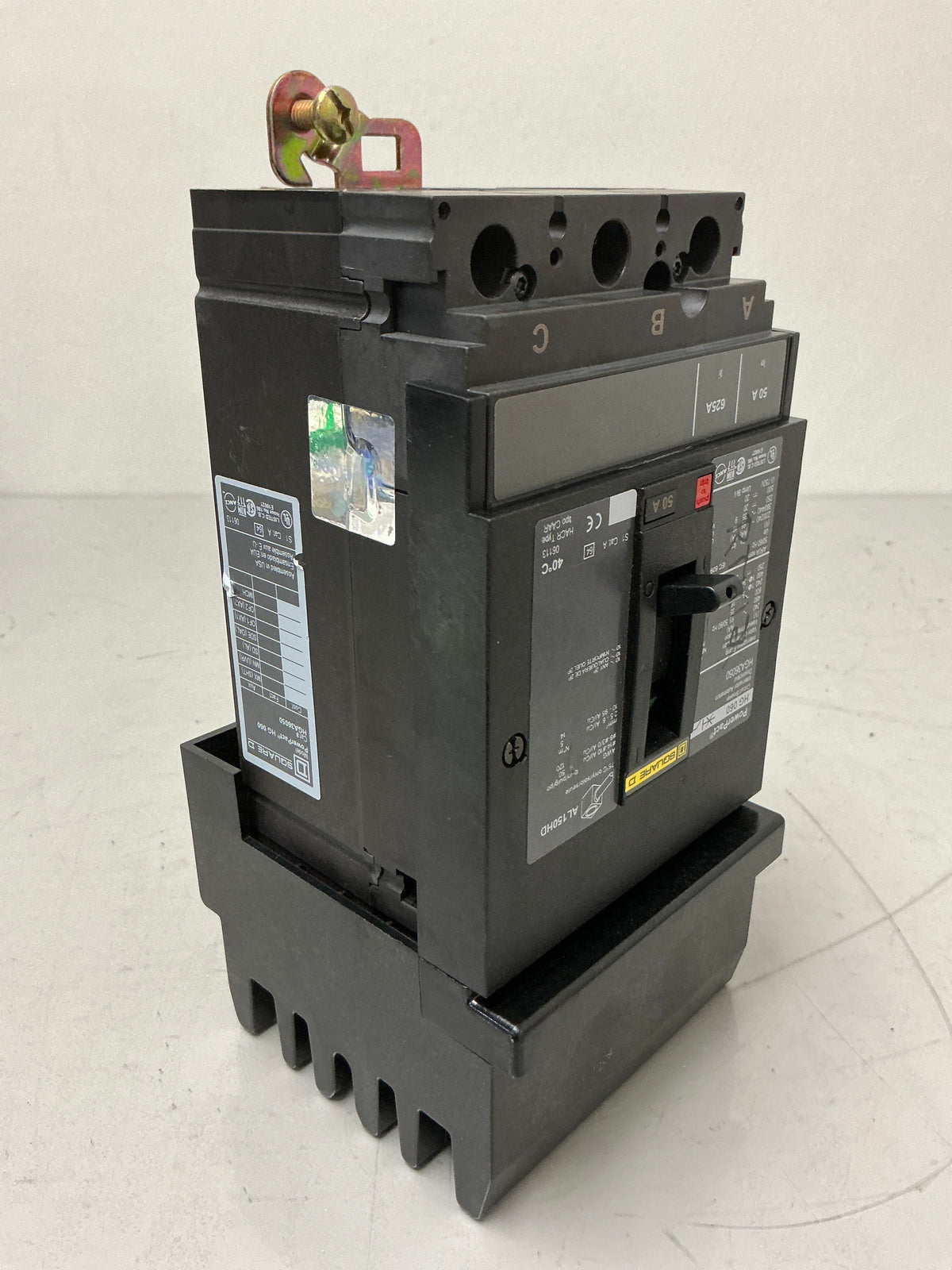 Used Square D HGA36050 3 Pole, 50 Amps, 480 Volts Circuit Breaker
