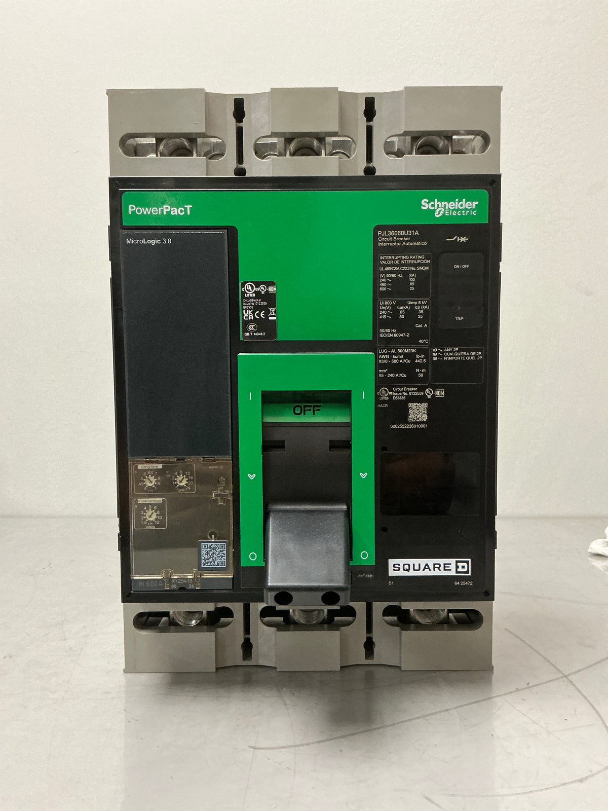New Square D PJL36060U31A 3 Pole, 600 Amps, 600 Volts Circuit Breaker
