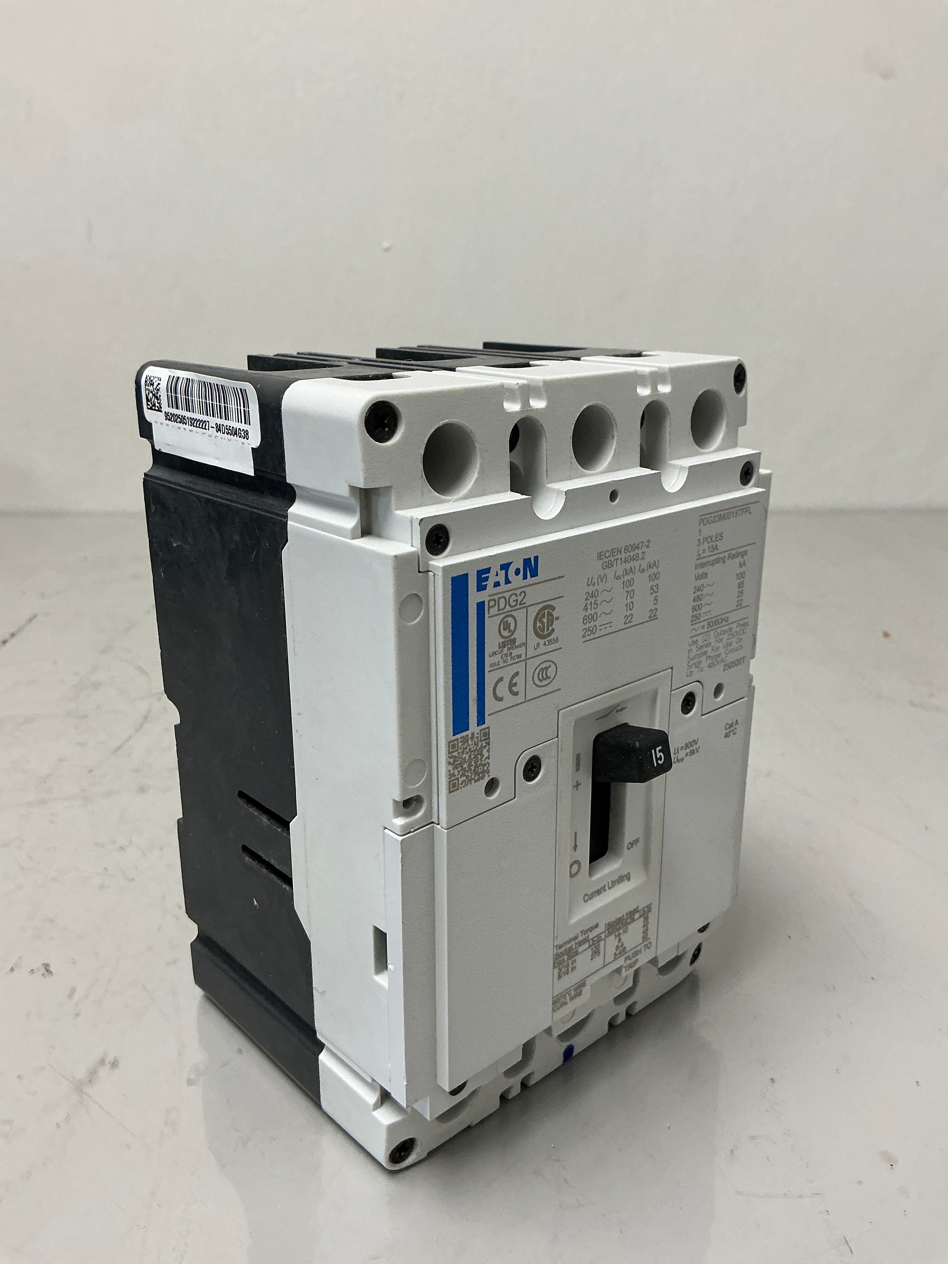 New Eaton PDG23M0015TFFL 3 Pole, 15 Amps, Circuit Breaker