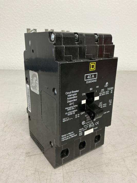 New Square D EGB34040 3 Pole, 40 Amps, 480 Volts