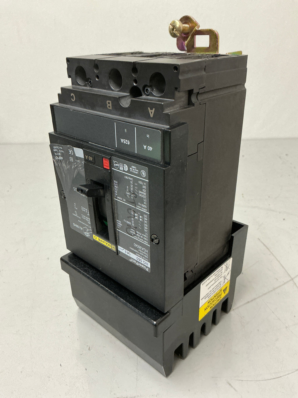 Used Square D HGA36040 3 Pole, 40 Amps, 600 Volts Circuit Breaker