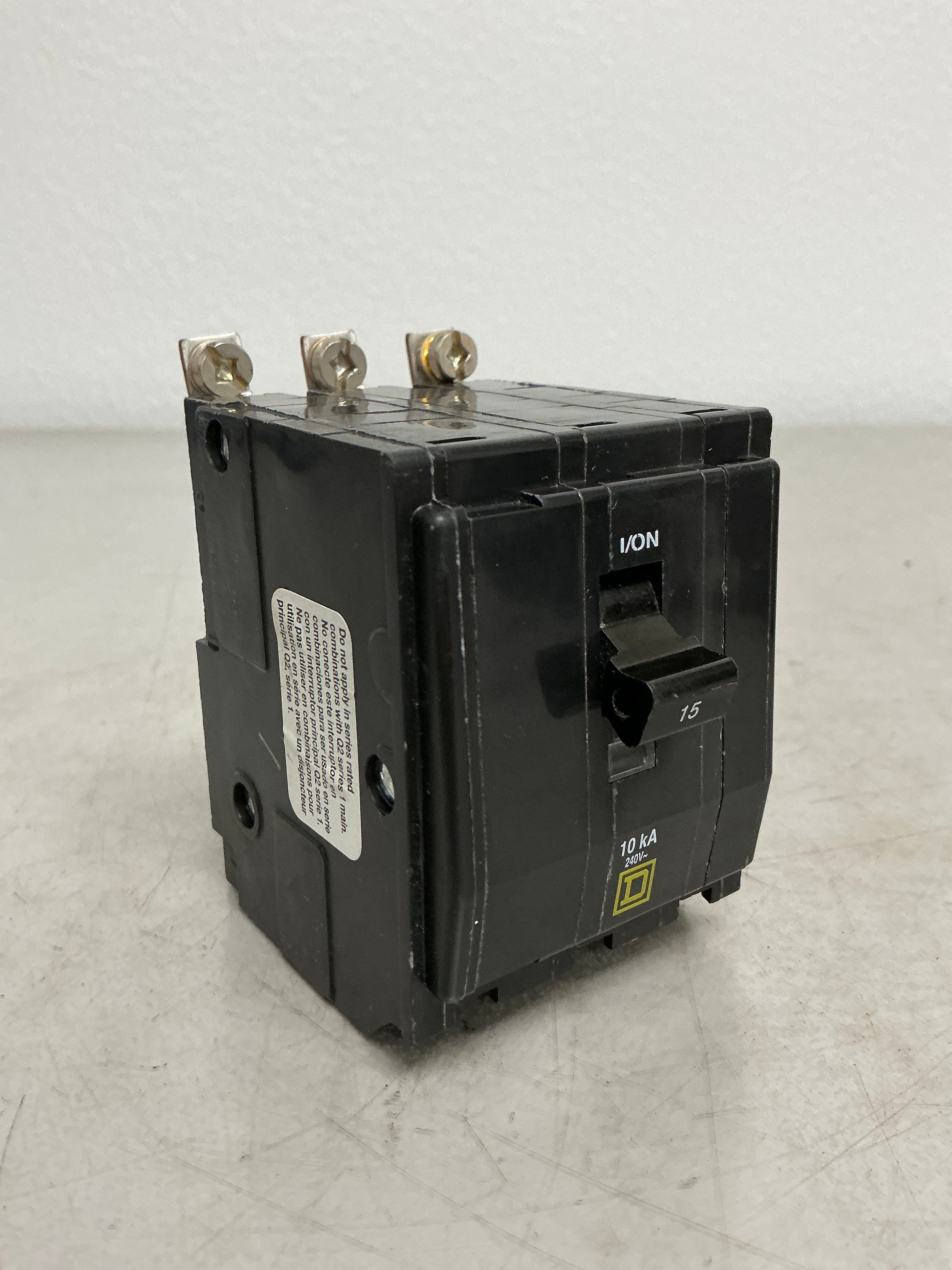 Used Square D QOB315 3 Pole, 15 Amps, 240 Volts