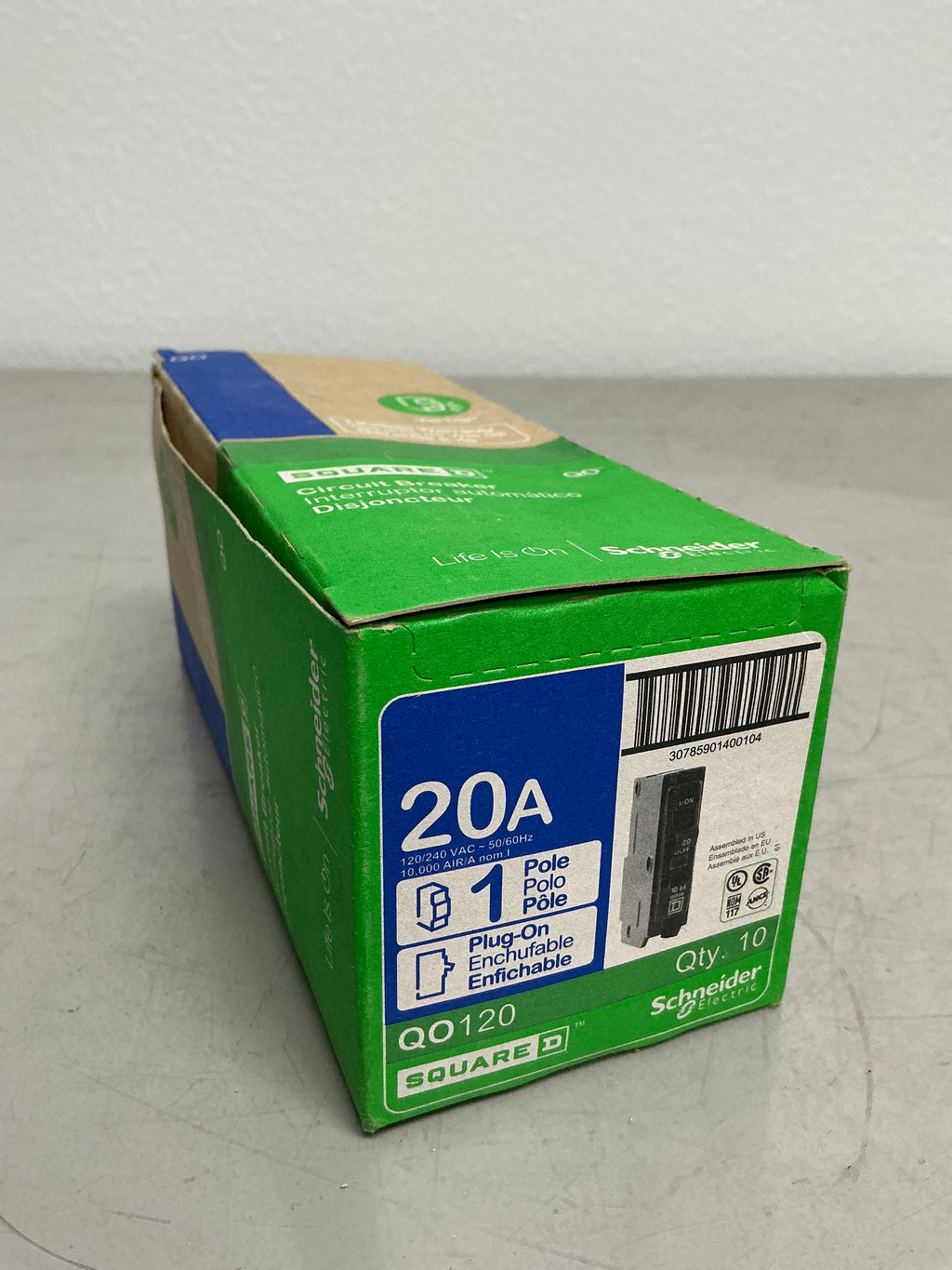 New QO120 1 Pole, 20 Amps