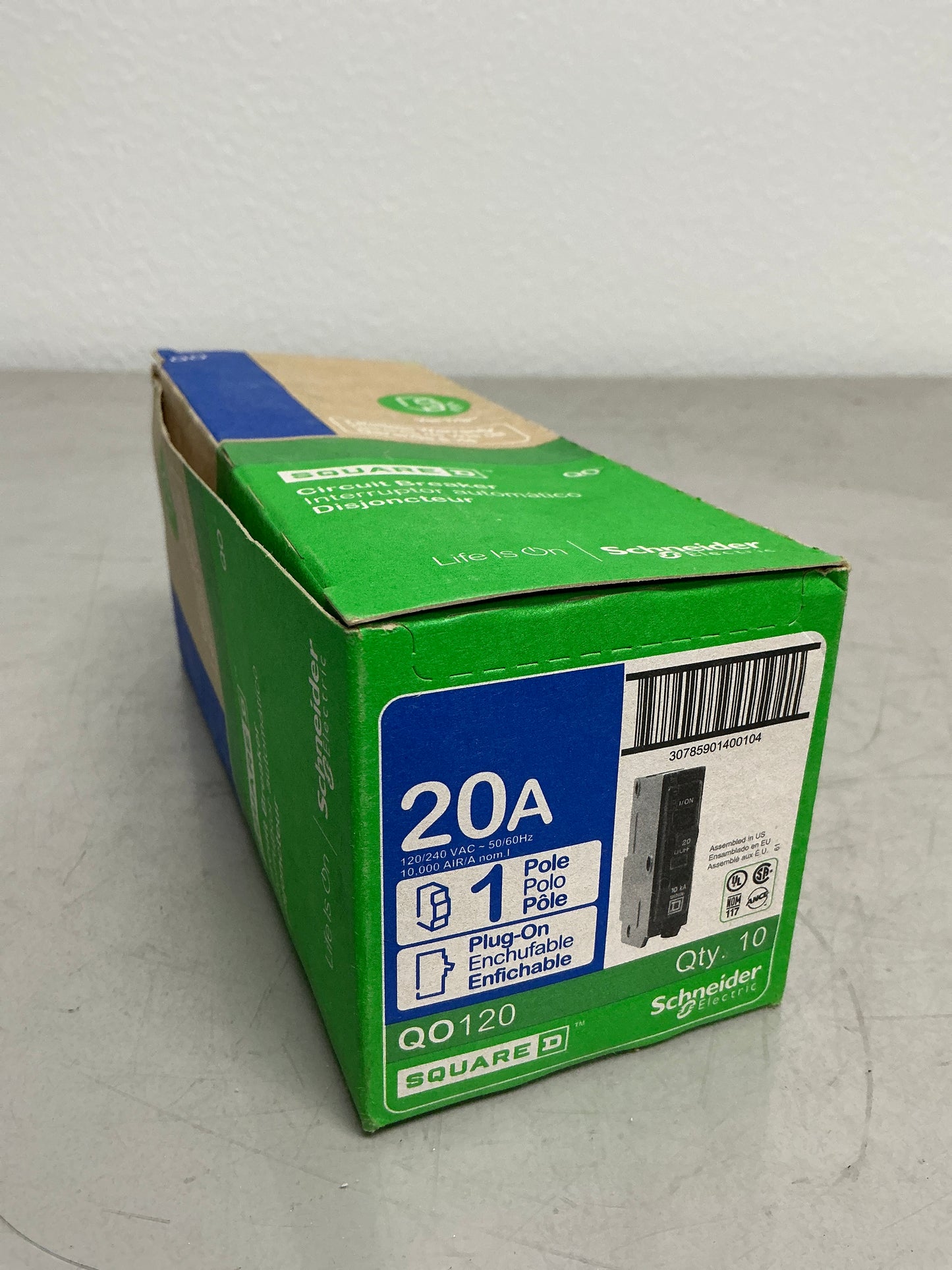 New QO120 1 Pole, 20 Amps