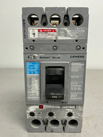 Used Siemens FD63B225, 225 Amps, 3 Pole, 600 Volts