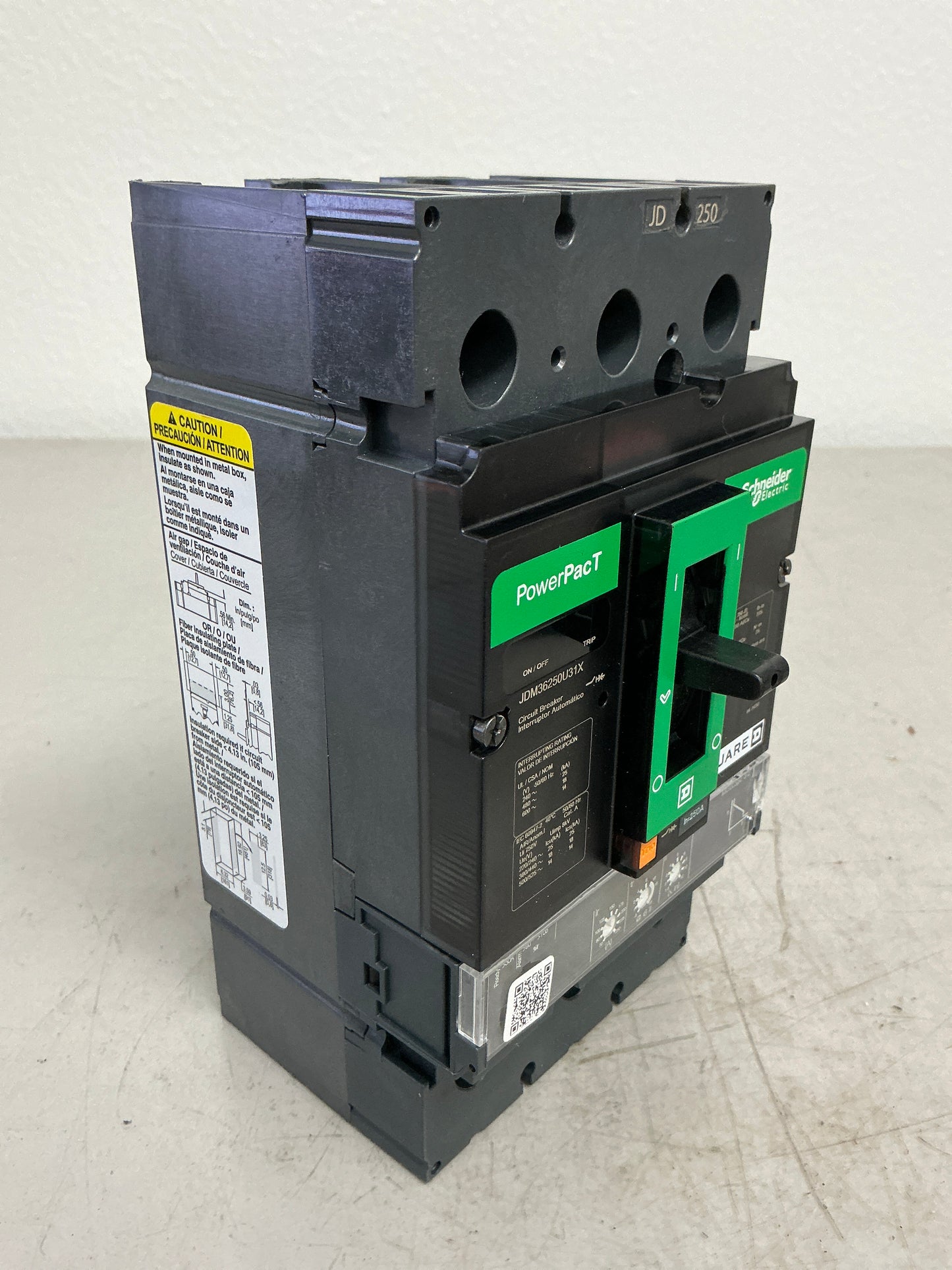 New Square D JDM36250U31X 3 Pole, 250 Amps, 600 Volts Powerpact Circuit