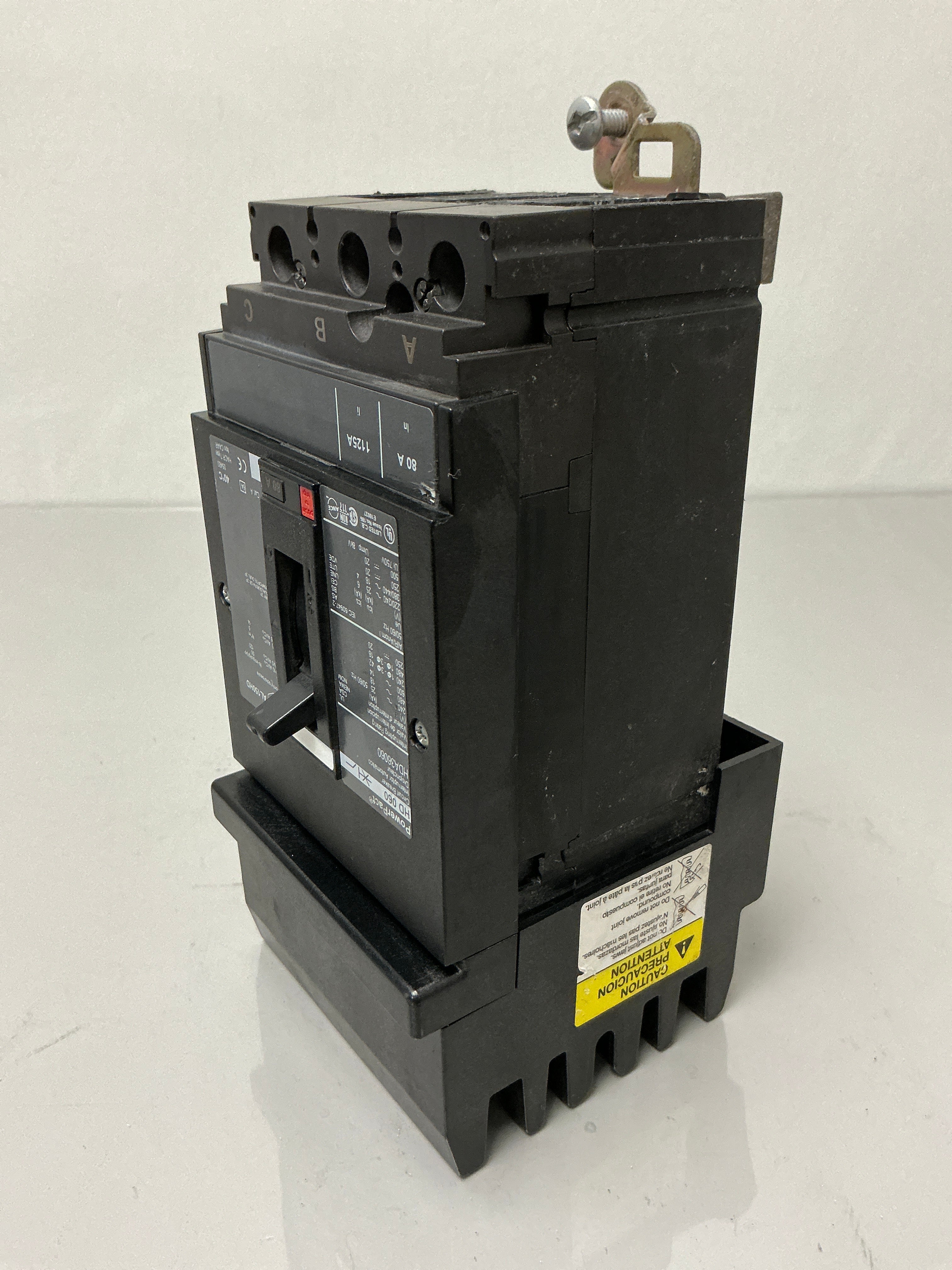 Used Square D HDA36060 3 Pole, 60 Amps, 600 Volts Circuit Breaker