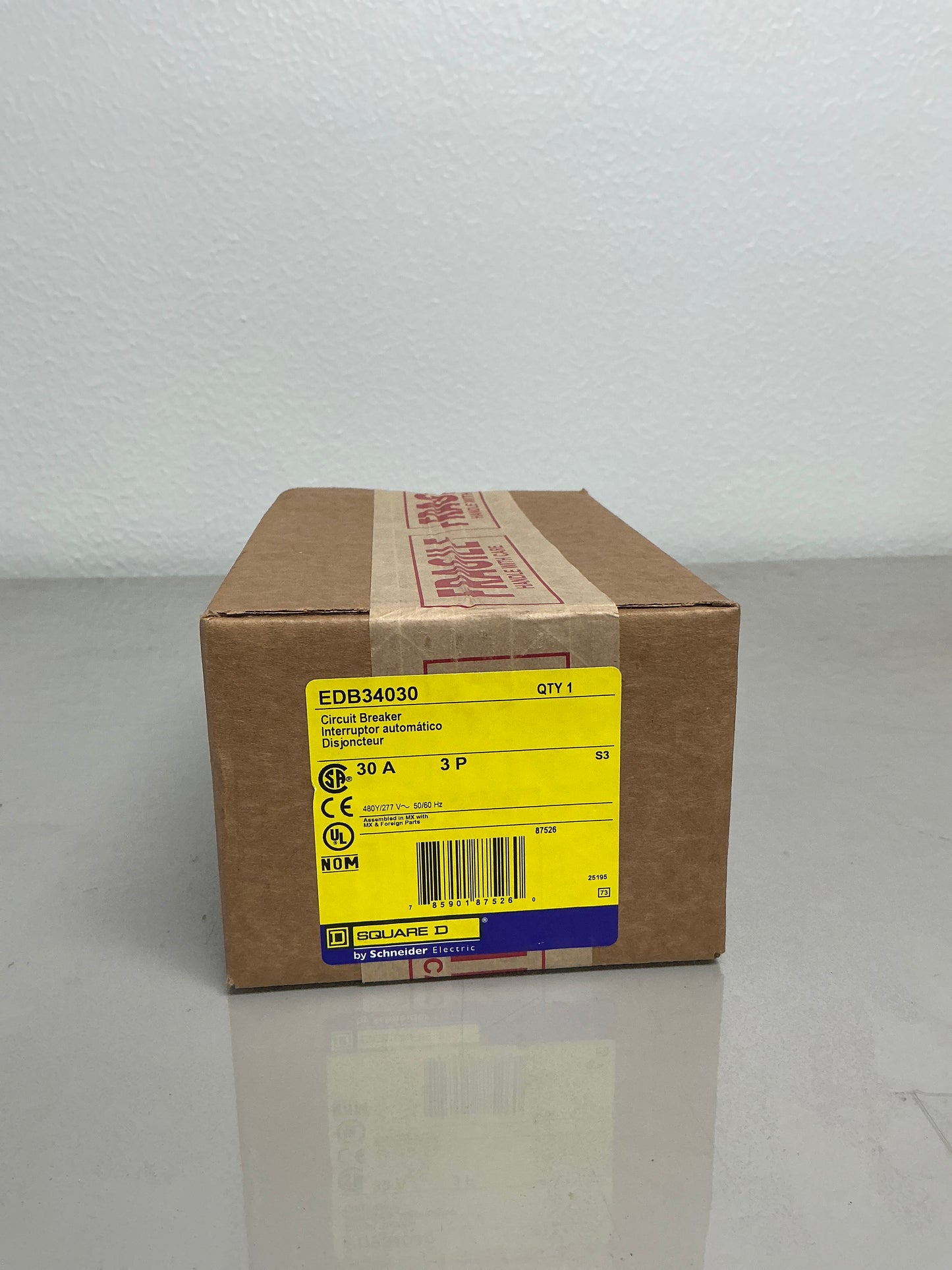 New Square D EDB34030 30 Amos, 3 Pole, 480/277 Volts