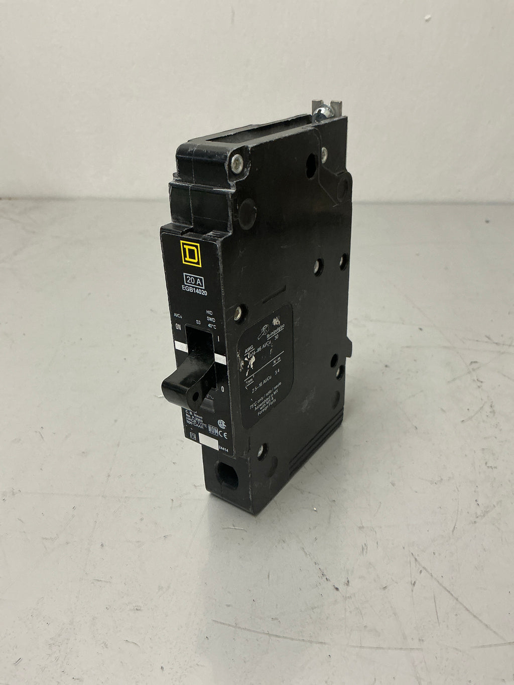 Used Square D EGB14020, 1 Pole, 20 Amps, 120 Volts Circuit Breaker