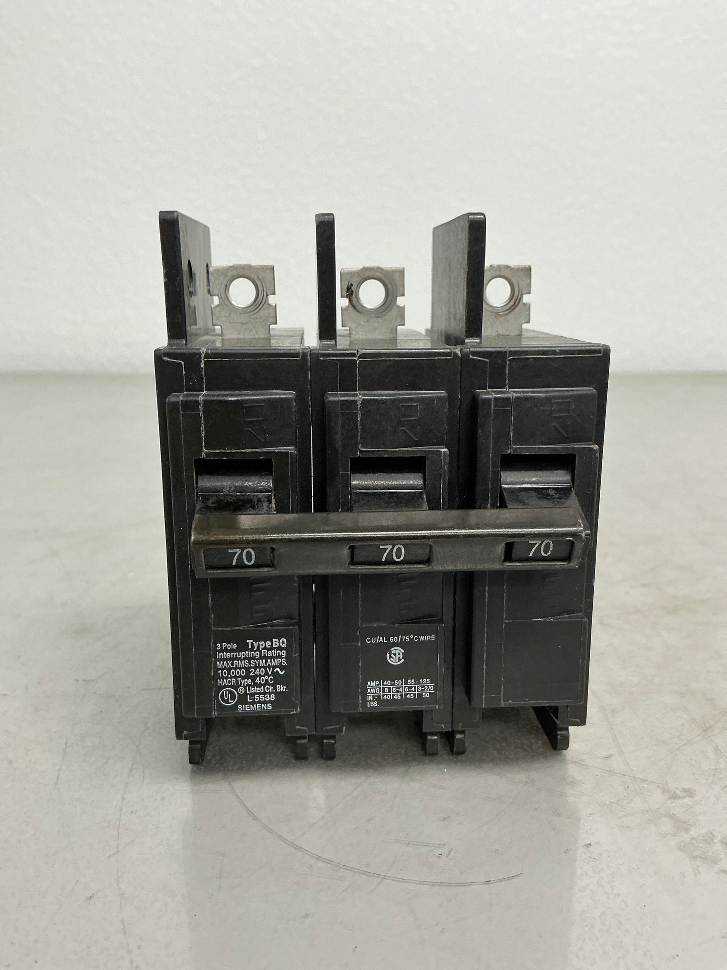 Used Siemens BQ3B070 3 Pole, 70 Amps, 240 volts