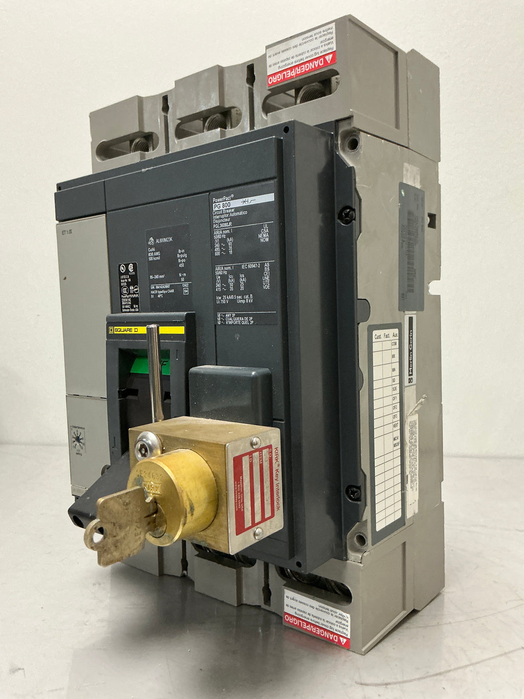New Square D PGL3680JR 3 Pole, 800 Amps, 600 Volts, Circuit Breaker