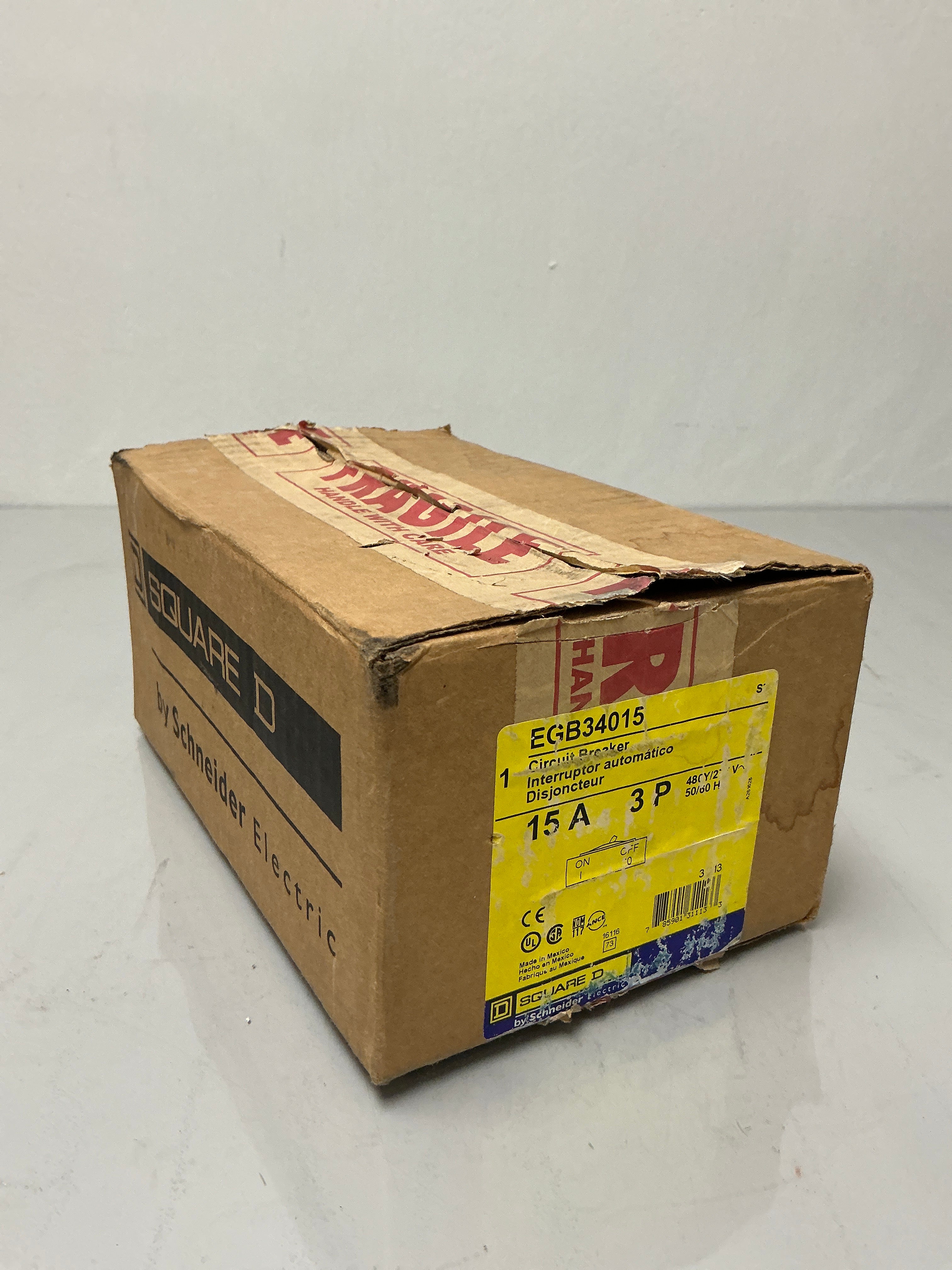 New Square D EGB34015 3 Pole, 15 Amps, 480 Volts Circuit Breaker