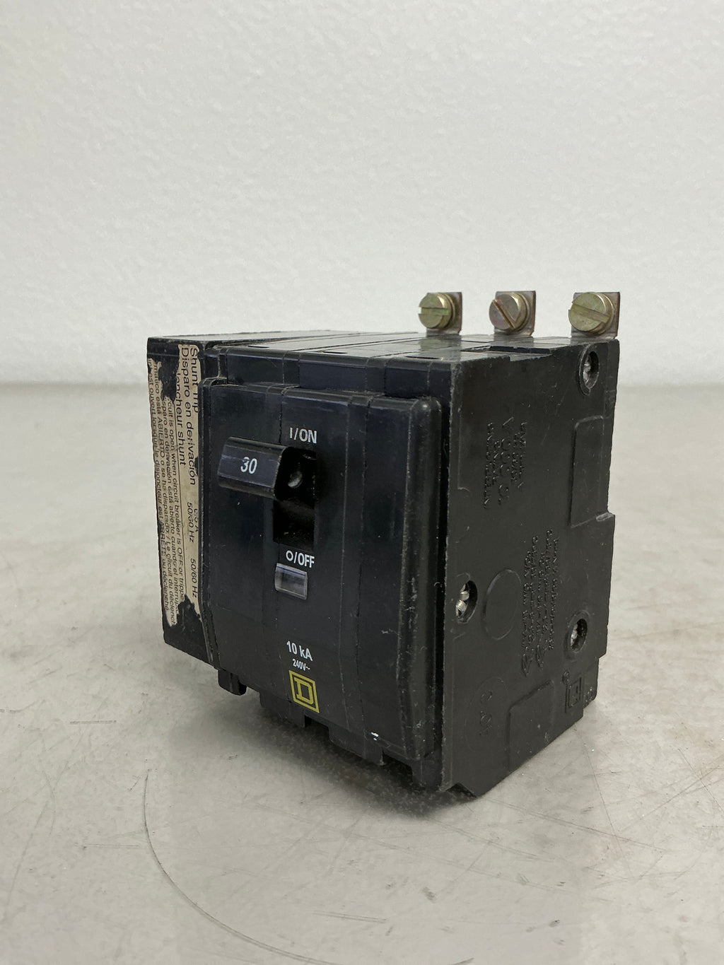 Used Square S QOB3301021 (Shunt Trip) 3 Pole, 30 Amps, 240 Volts