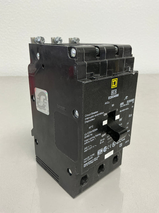 Used Square D EDB34080 3 Pole, 80 Amps, 480/277 Volts