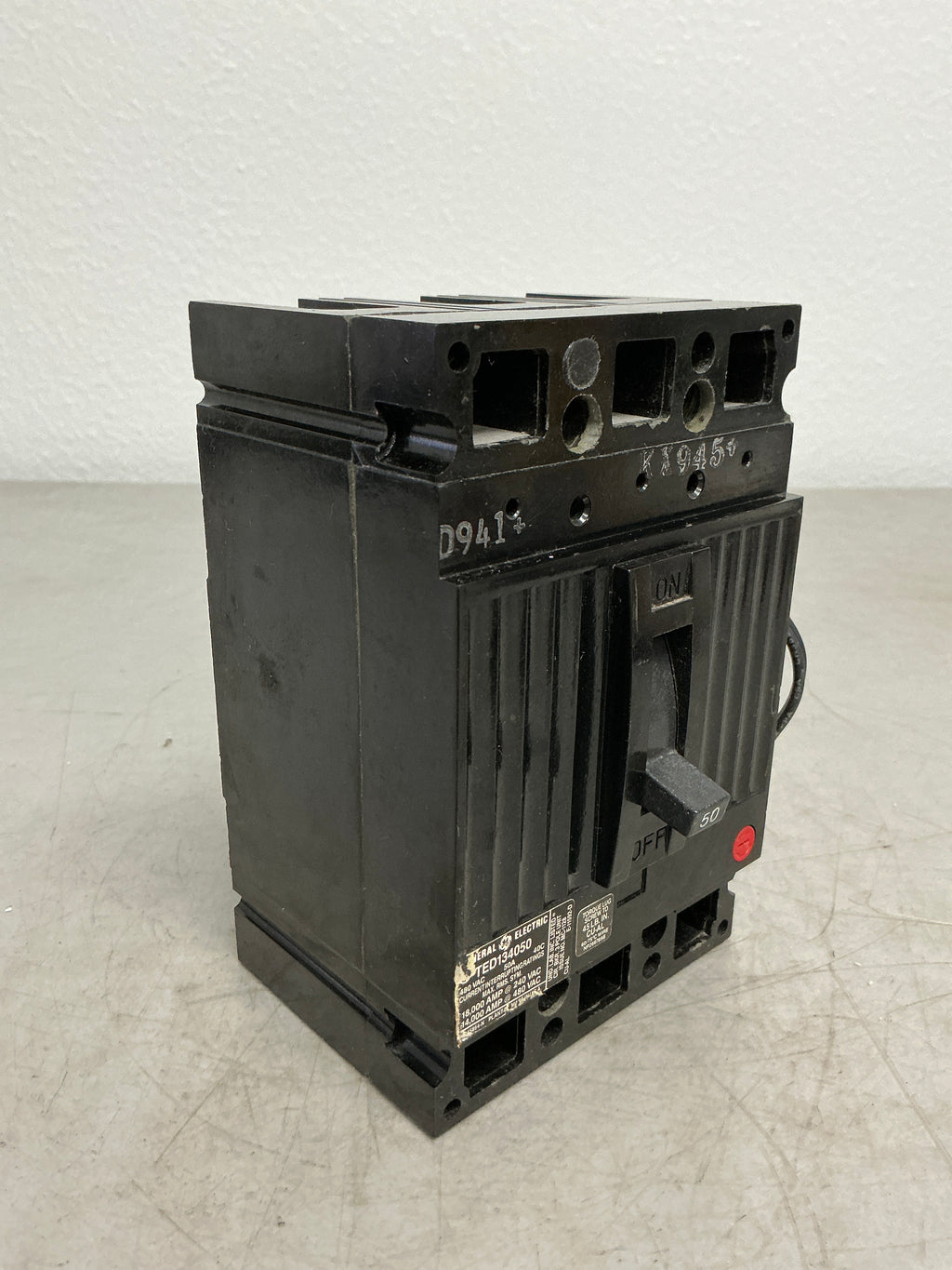 Used TED134050 3 Pole, 50 Amps, 480 Volts Circuit Breaker