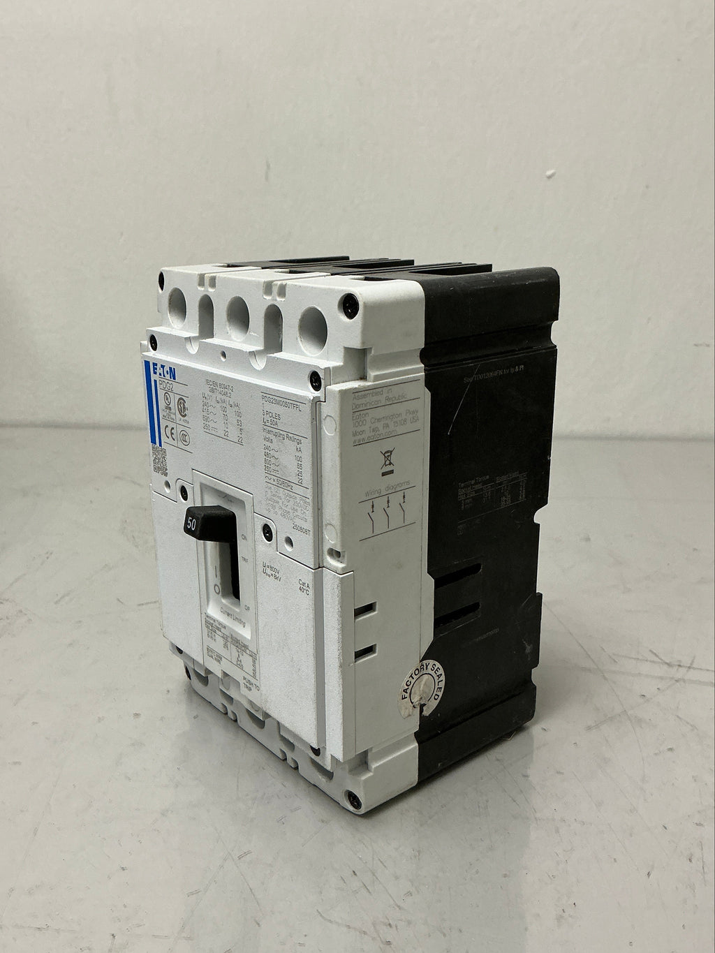 Used Eaton PDG23M0050TFFL 3Pole, 50 Amps,  Circuit Breaker