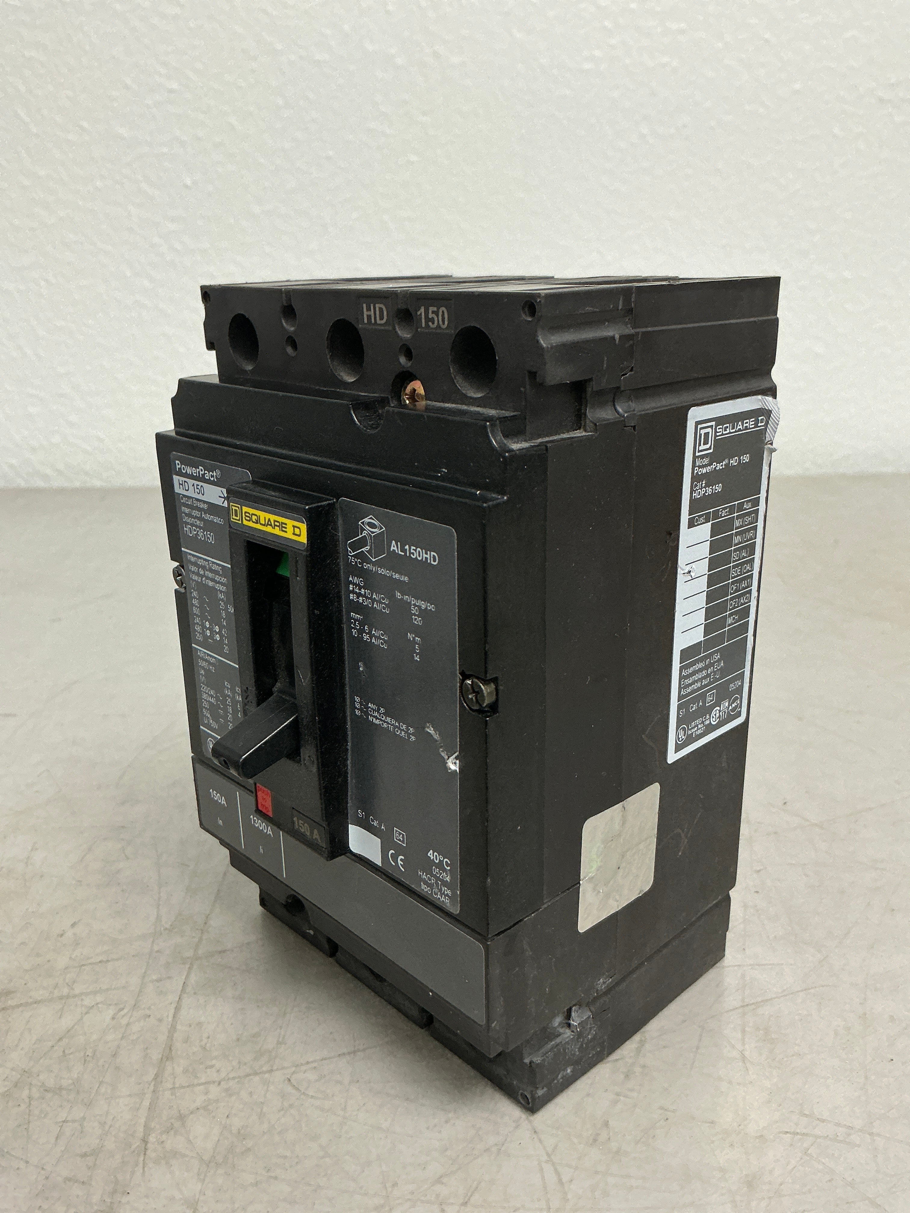 Used Square D HDP36150 3 Pole, 150 Amps, 480 Volts