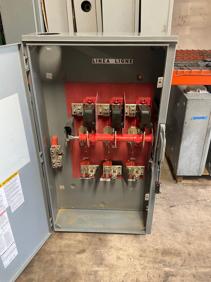 Used Square D H365NR Disconnect 400 Amp 600 Volt Fusible Outdoor 3R