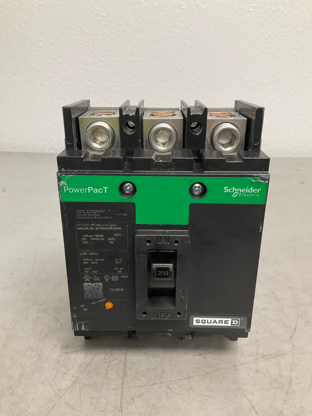 Used Square D QDL32200RP 3 Pole, 200 Amps, 240 Volts