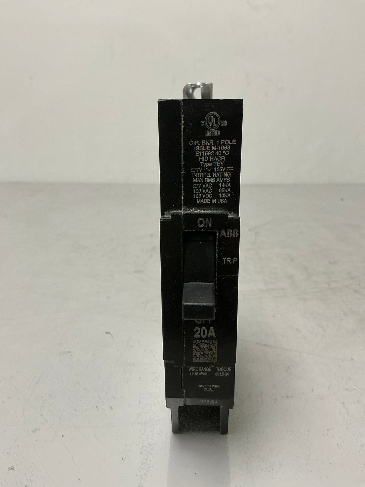 Used ABB TEY120 1 Pole, 20 Amps, 120 Volts Circuit Breaker