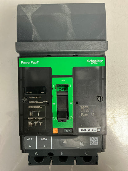 Used Square D HDA36040CA 3 Poles, 40 Amps